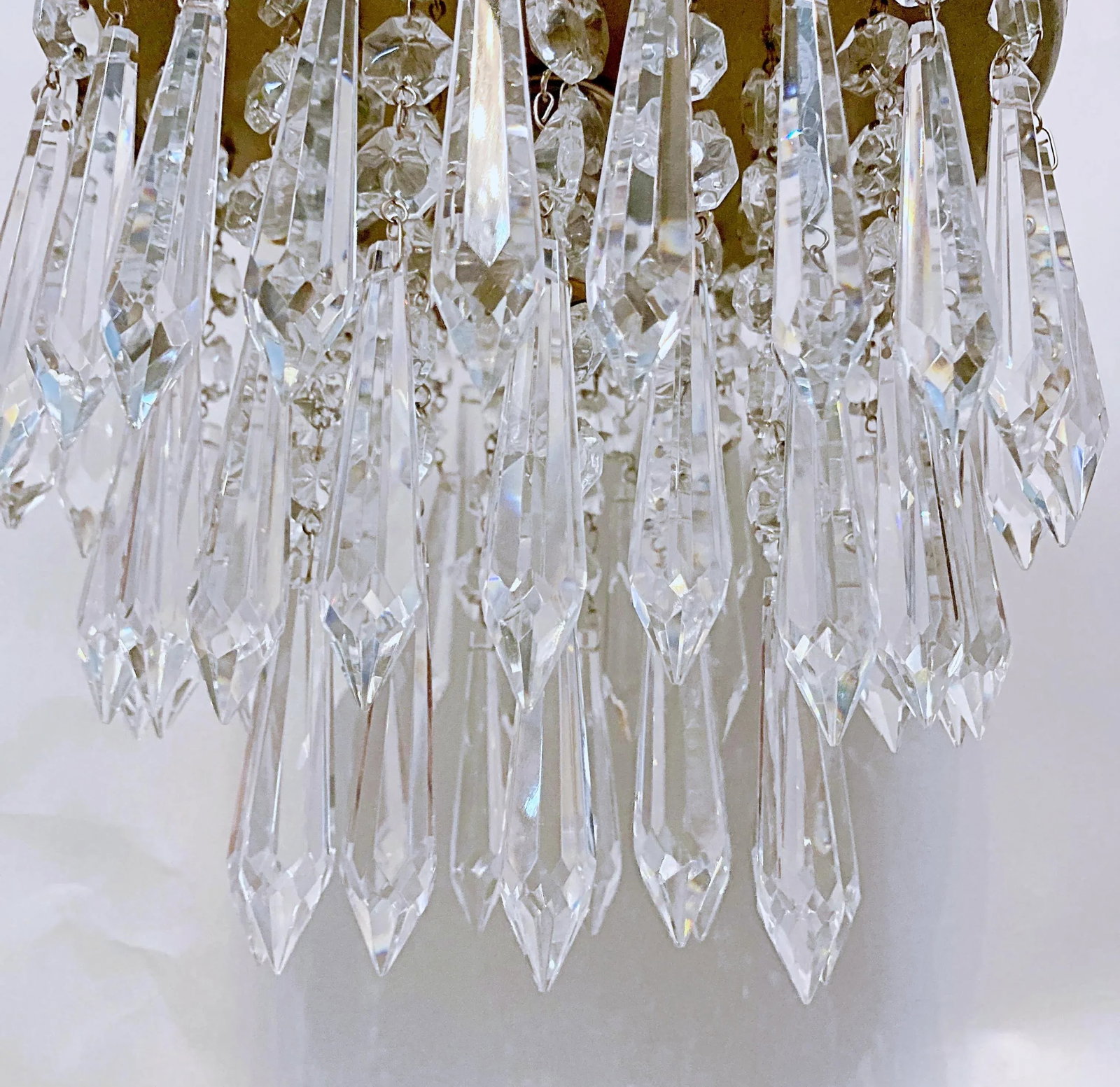 1950s Italian Pewter Frame Upside Down Layered Chandelier - 3