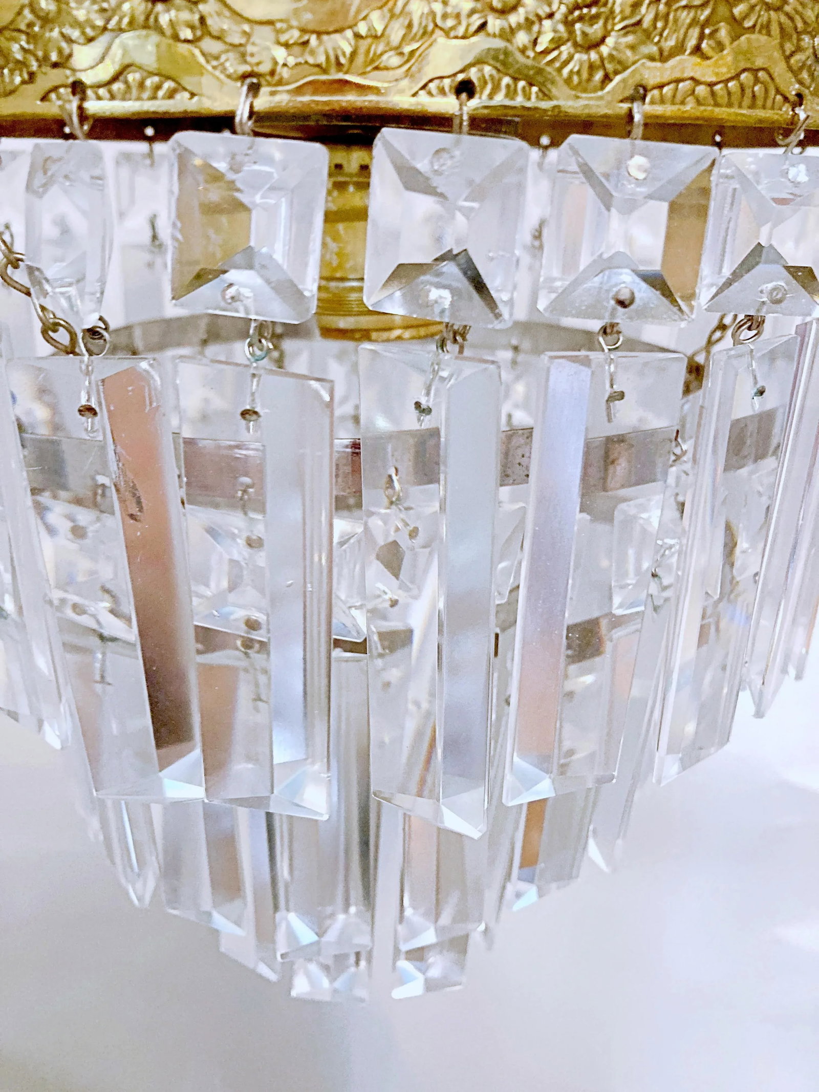 Vintage Italian Upside Down Layered Cake Rim Chandelier - 5