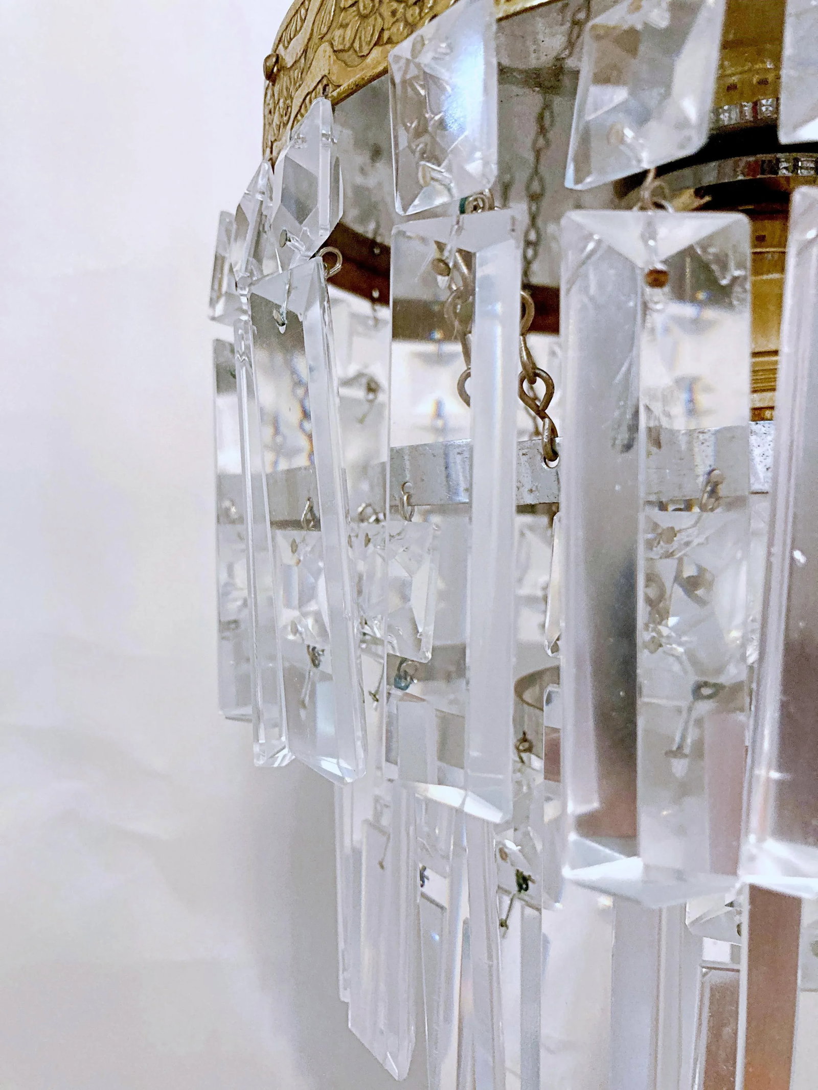 Vintage Italian Upside Down Layered Cake Rim Chandelier - 7