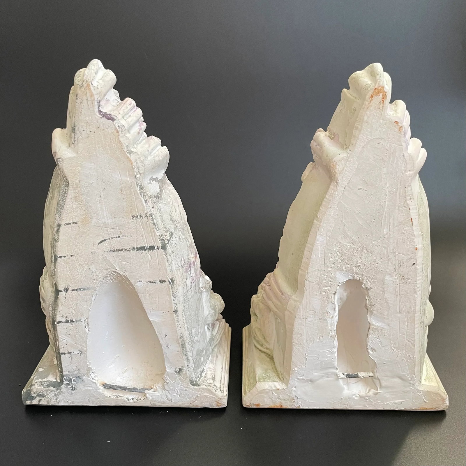Vintage Italian Neoclassical Maiden Plaster Corbels Wall Brackets - a Pair - 7