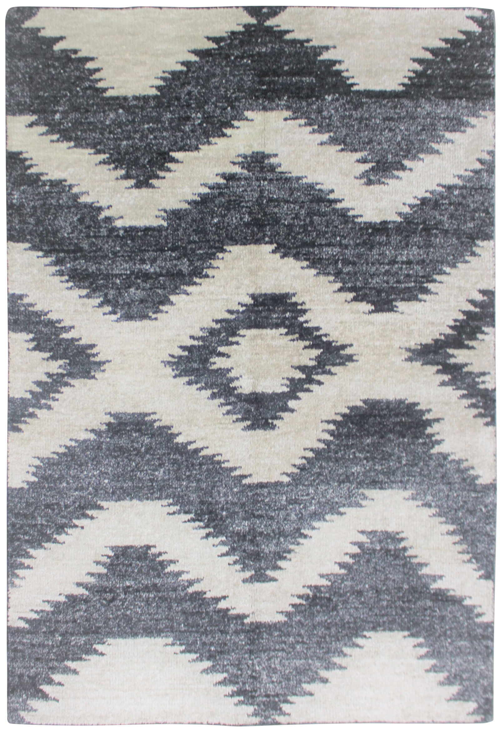 Hand Knotted Bamboo Rug - 5' x 7': A beautiful handmade Bamboo rug. The geometric design woven in by Aara Rug hands. This rug is made of 75% bamboo silk and 25% cotton. This piece will look great in any room, whether it's fitted with a