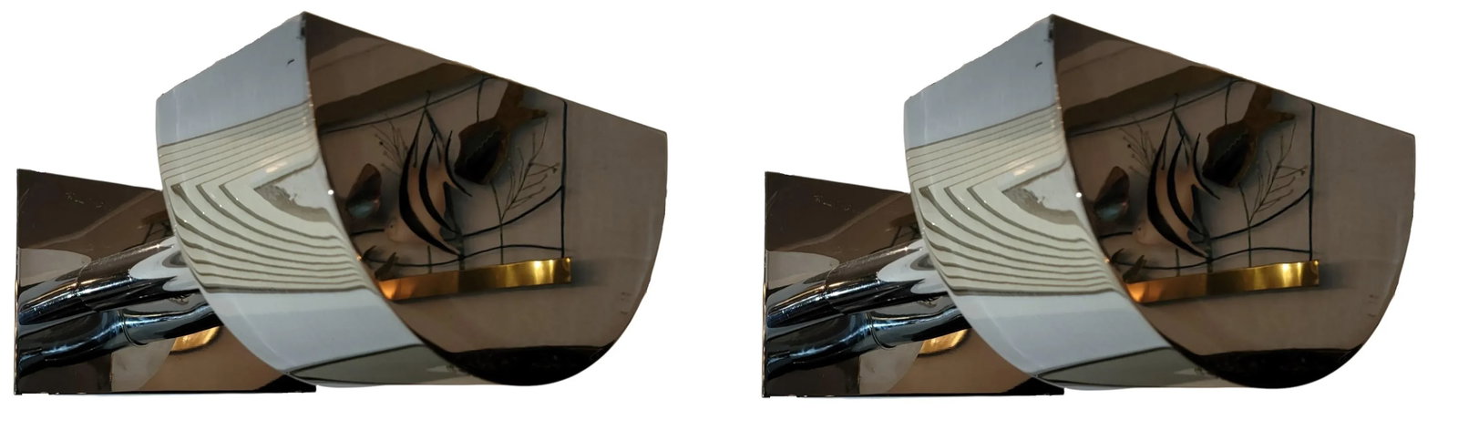 1980s Contemporary Modern European Chrome Sconces - a Pair - 7