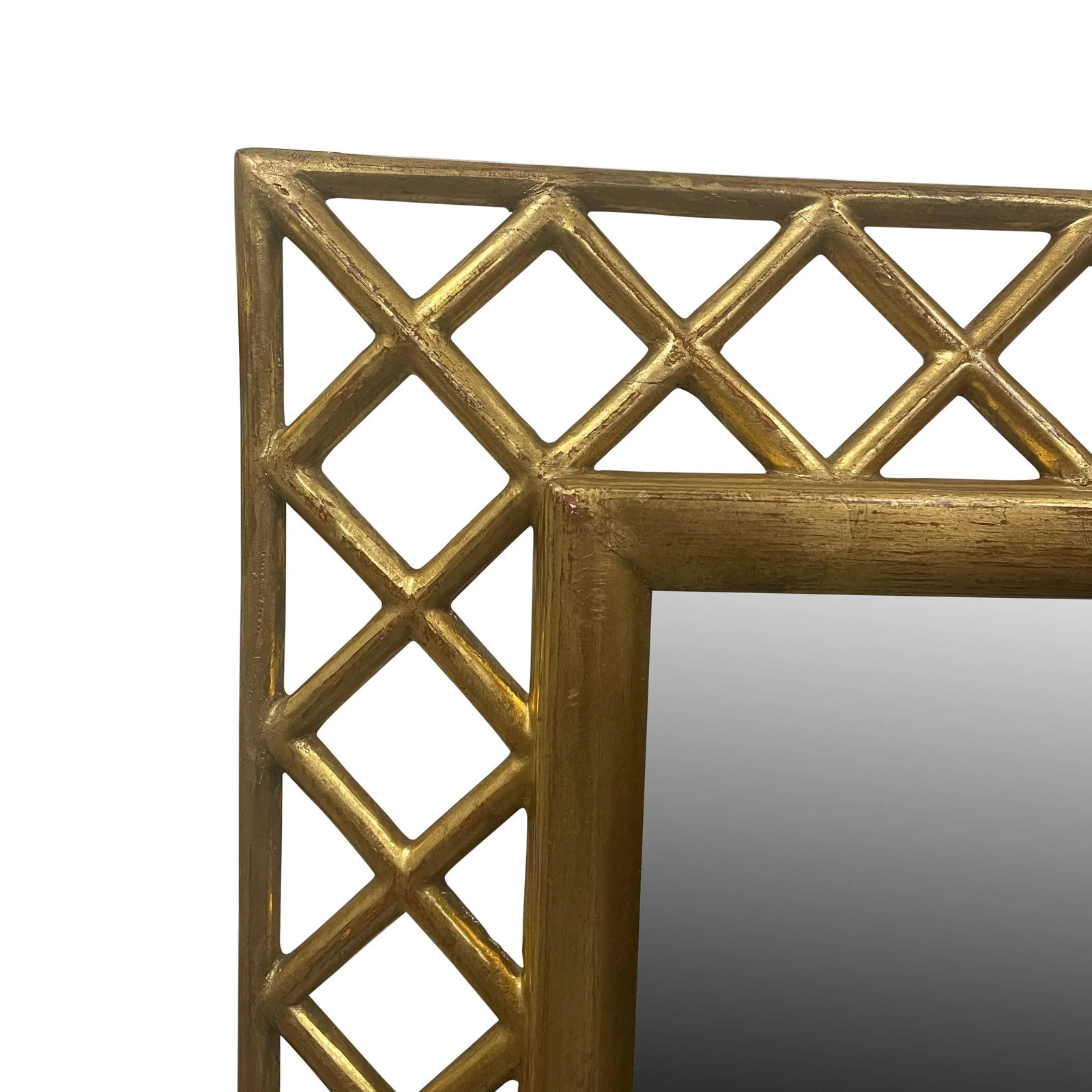 1970s Large Ornate Gilt Lattice Framed Mirror - 2