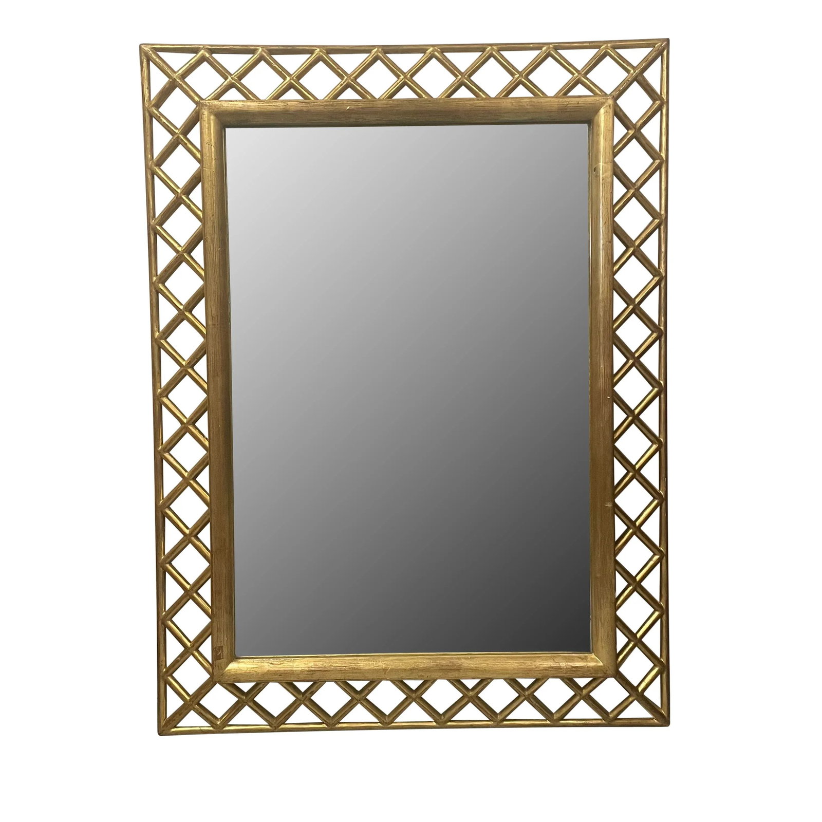 1970s Large Ornate Gilt Lattice Framed Mirror - 4