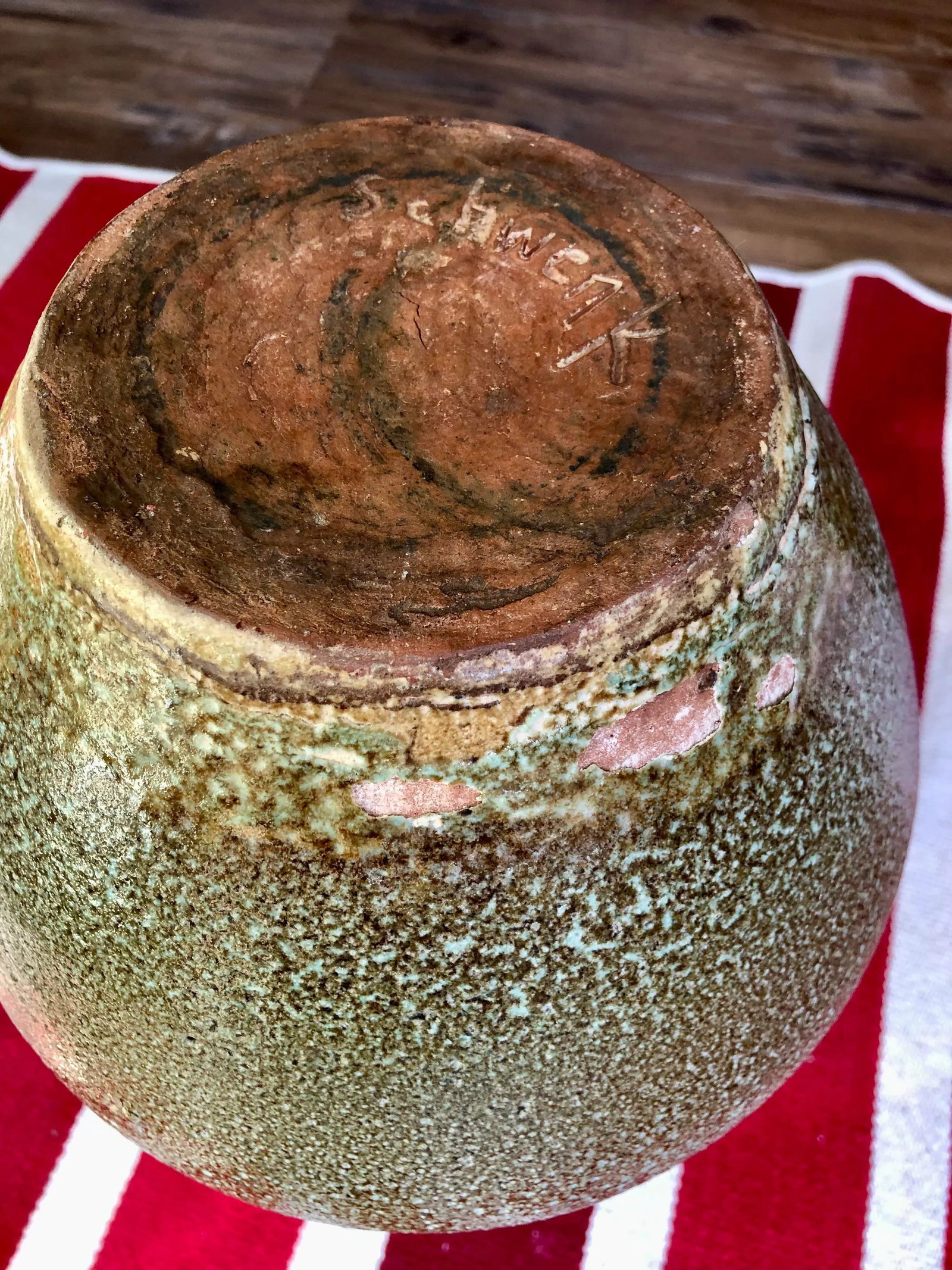 Mid Century Large Studio Glazed Schwenk Tall Vintage Pottery Vase - 12
