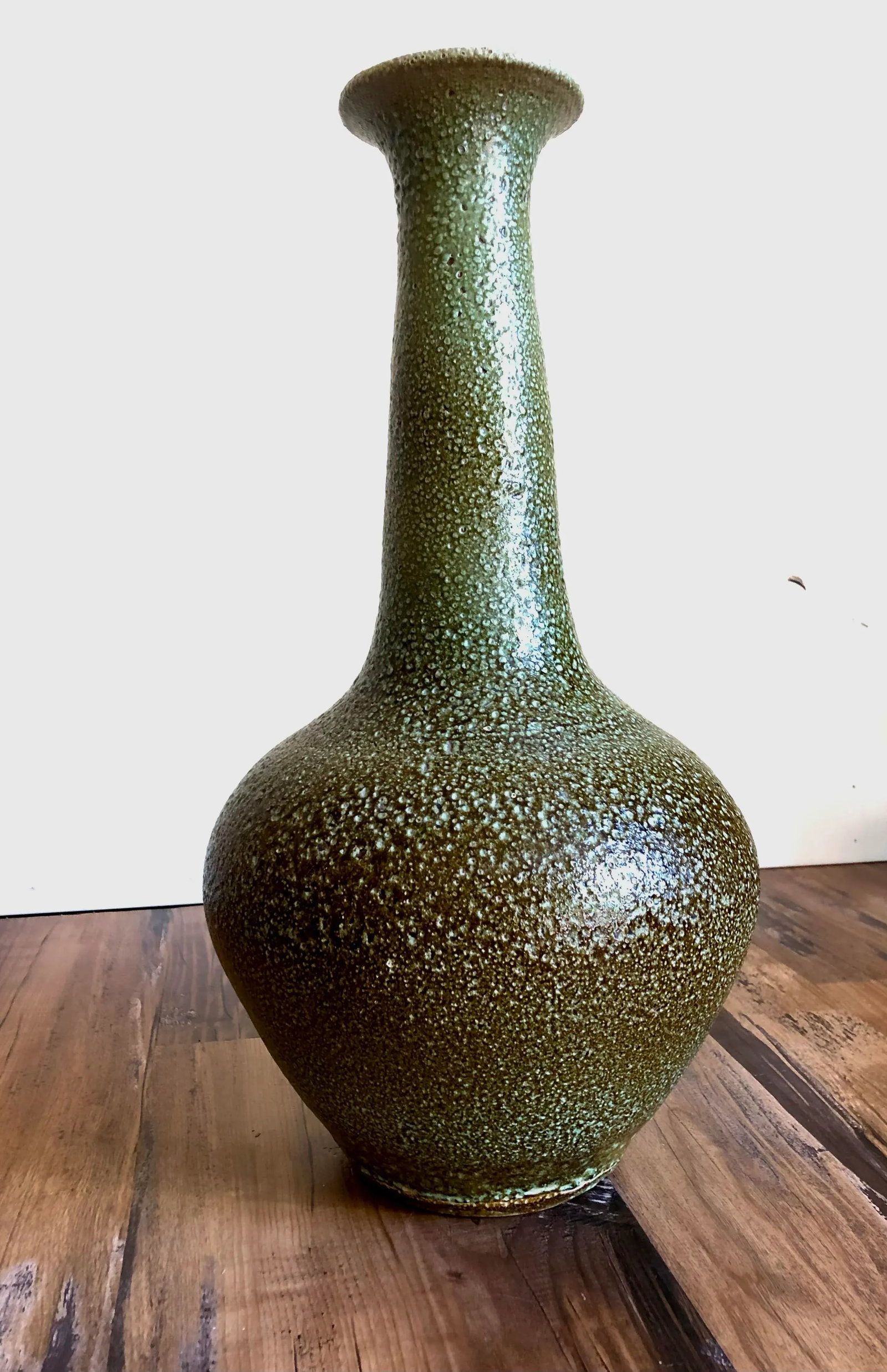 Mid Century Large Studio Glazed Schwenk Tall Vintage Pottery Vase - 13