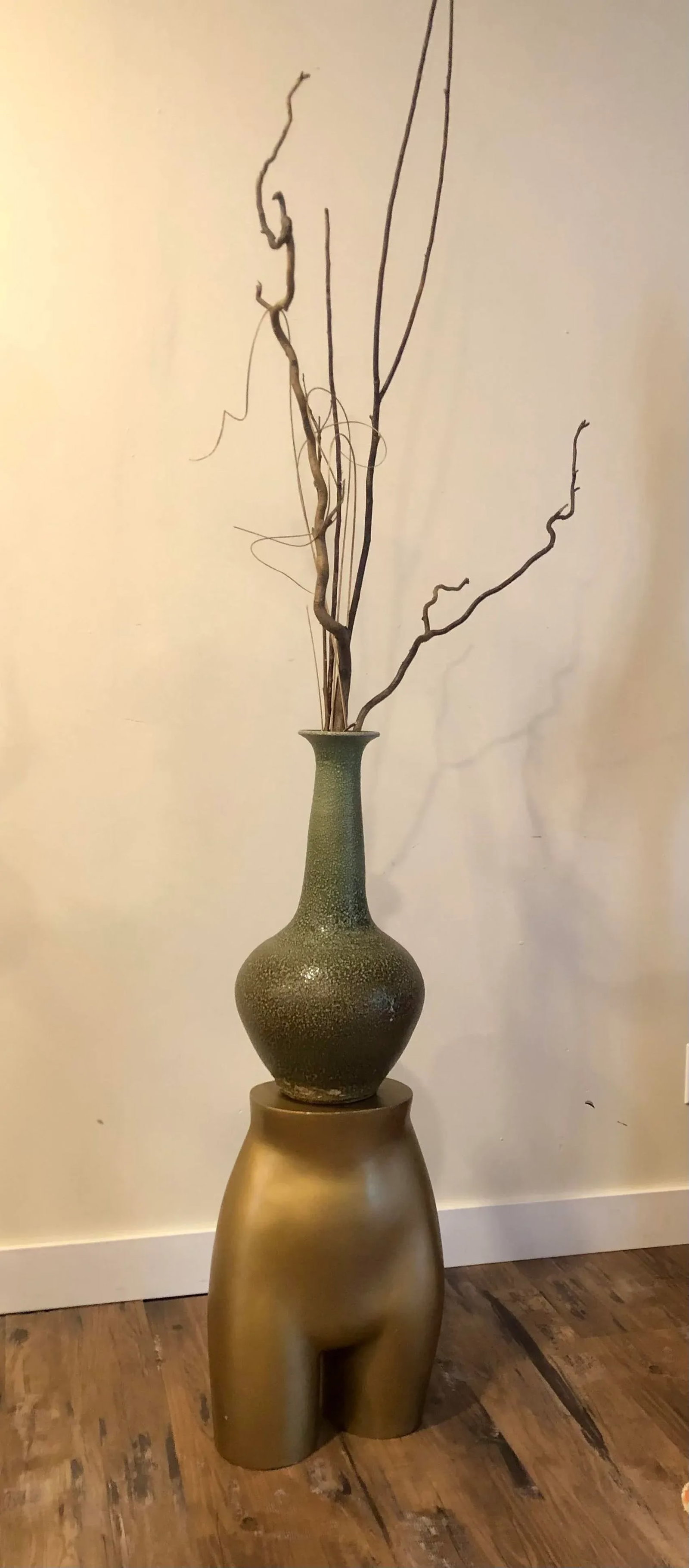 Mid Century Large Studio Glazed Schwenk Tall Vintage Pottery Vase - 3
