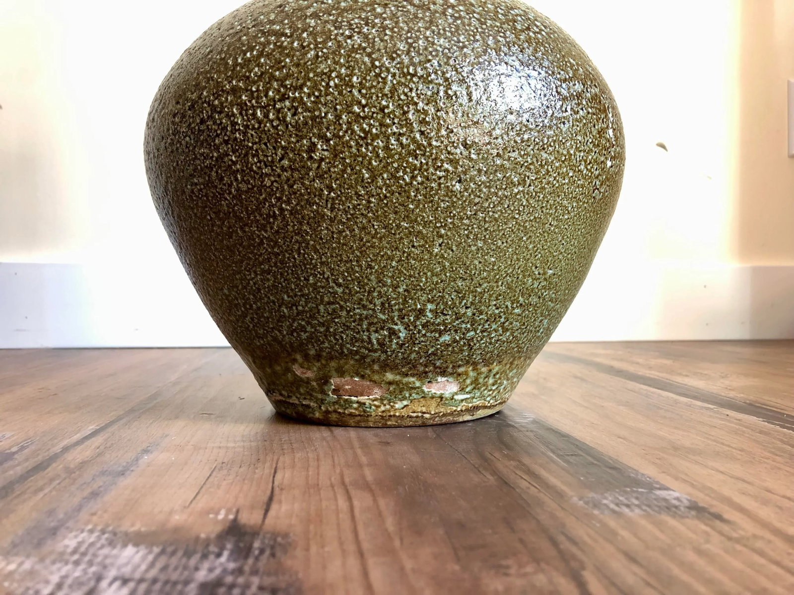 Mid Century Large Studio Glazed Schwenk Tall Vintage Pottery Vase - 7