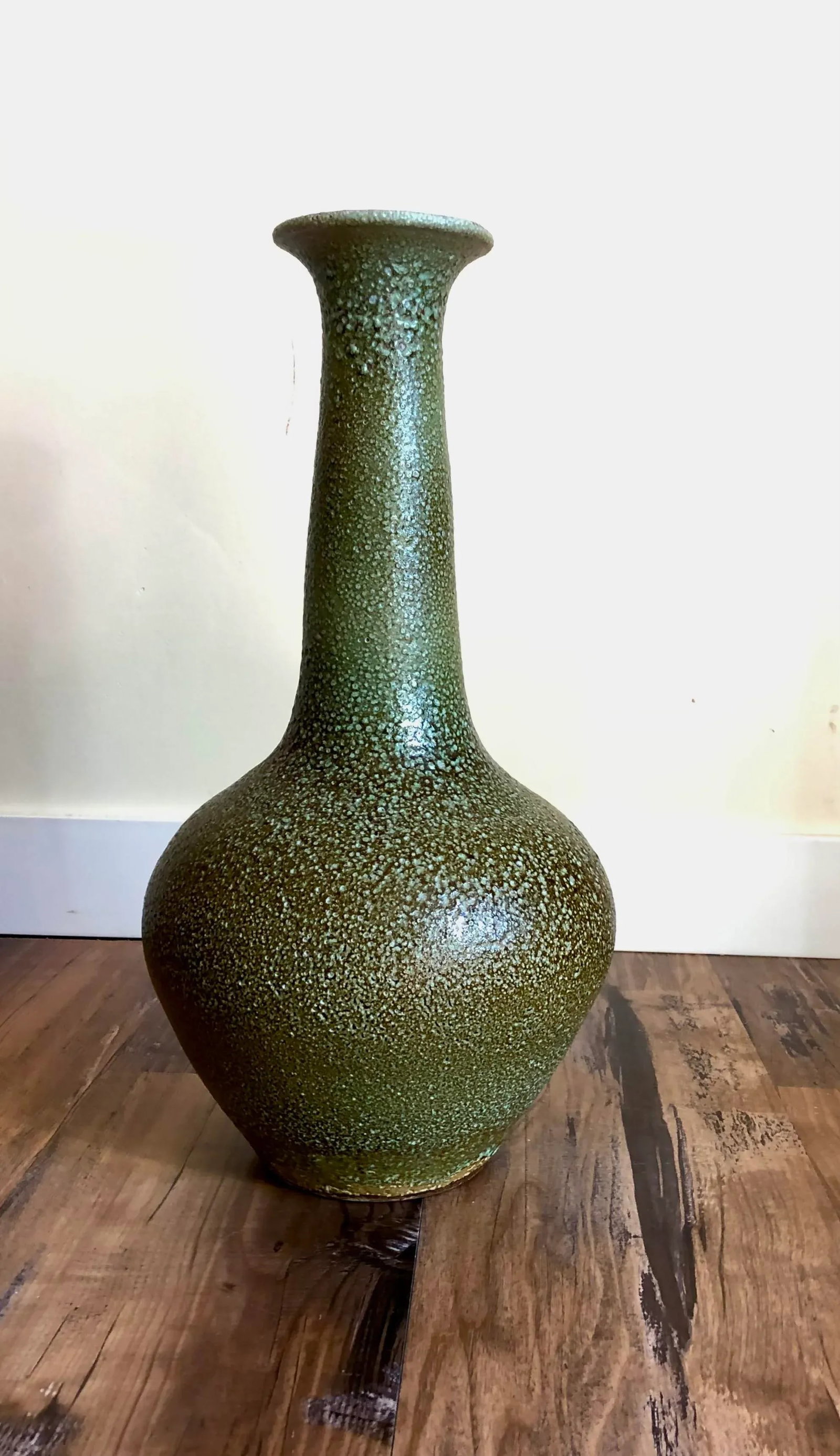 Mid Century Large Studio Glazed Schwenk Tall Vintage Pottery Vase - 9