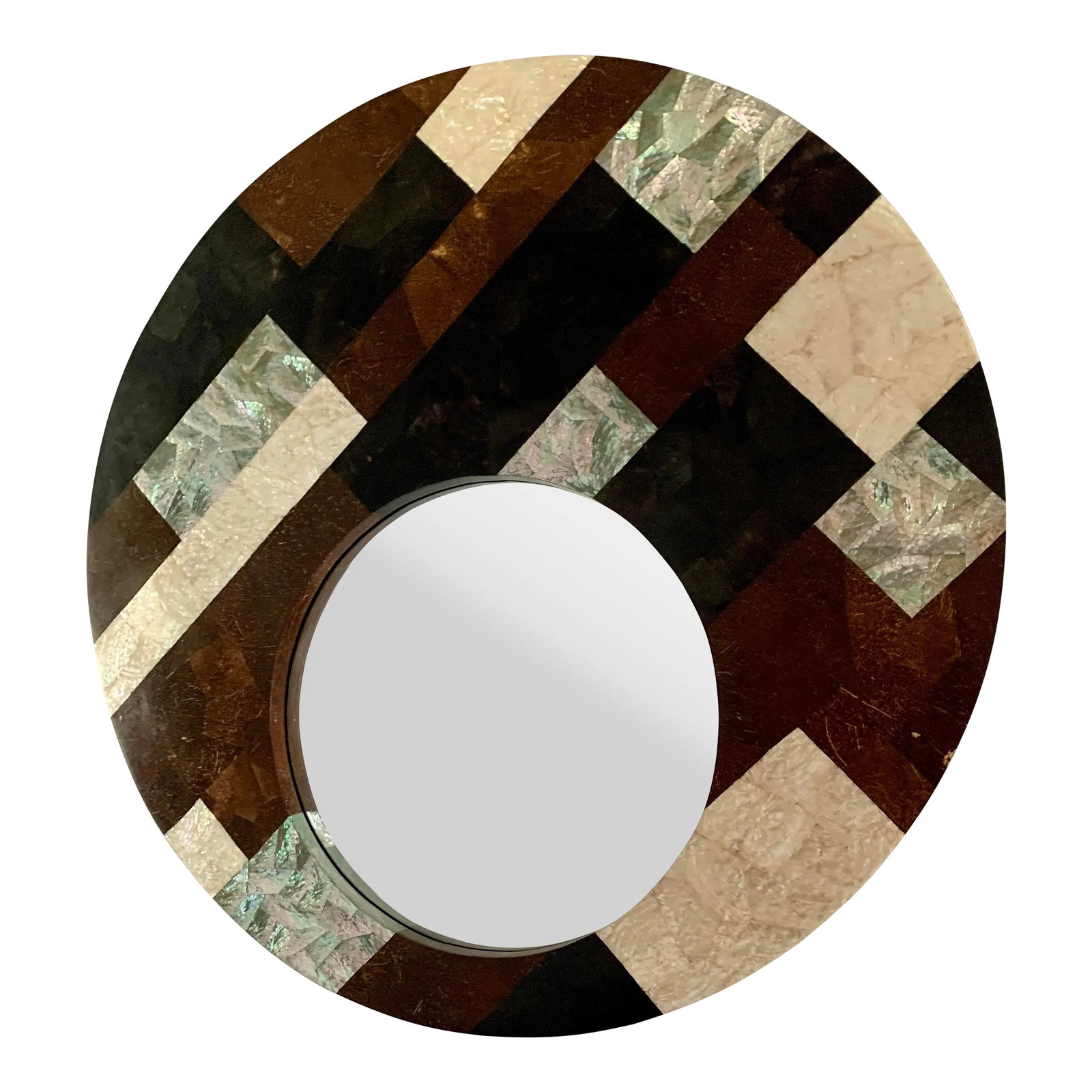 Reduced Modern Stone Round Wall Mirror - Shawna Stoney: Stunning Mirror by Bay Area designer Shawna Stone - About Shawna Stoney Designs: "Shawna Stoney is a family run wholesale and retail furniture business started in 1995 Shawna Stoney designs their own