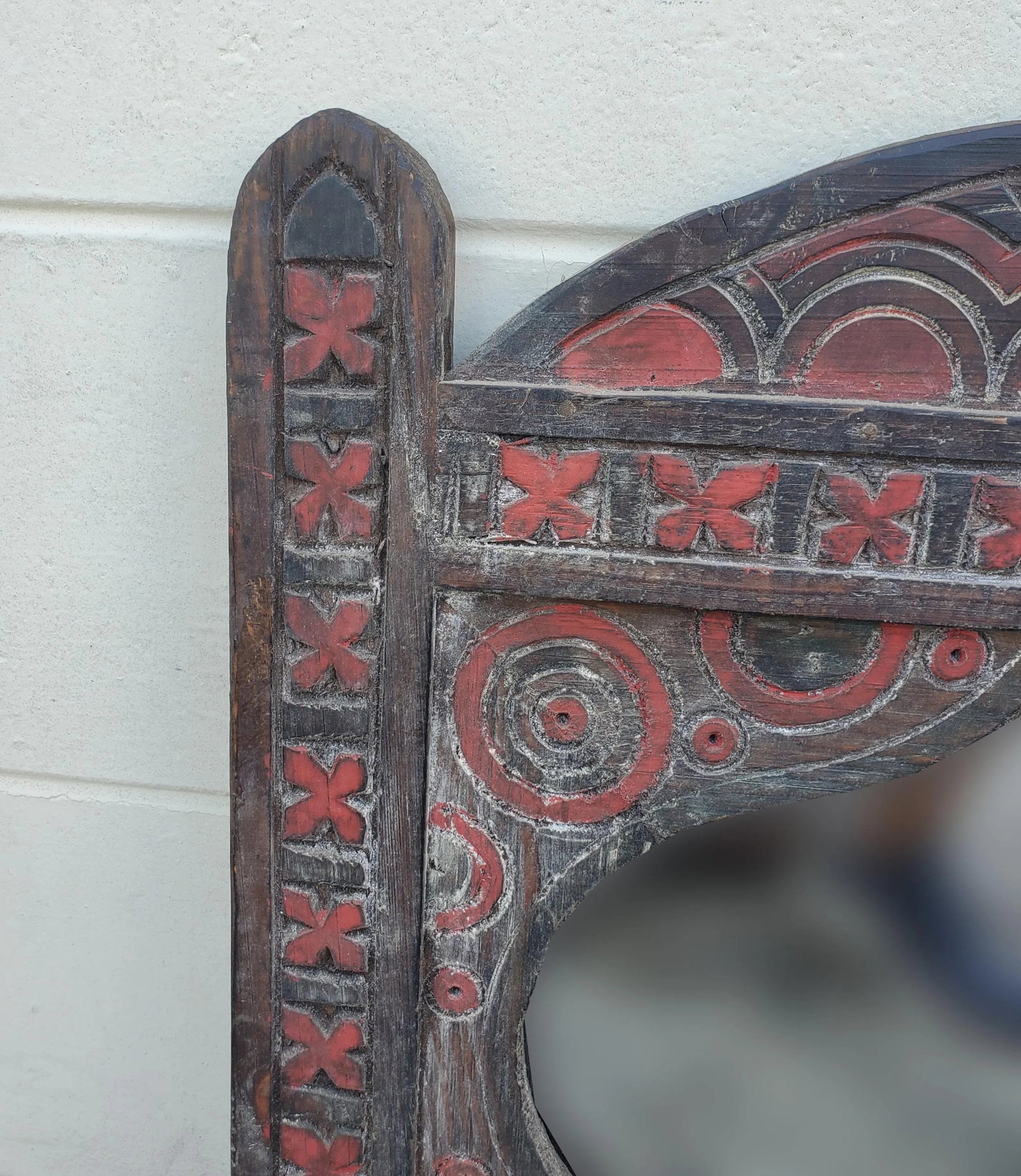 Medium Moroccan Arched Berber Style Distressed Mirror - 2