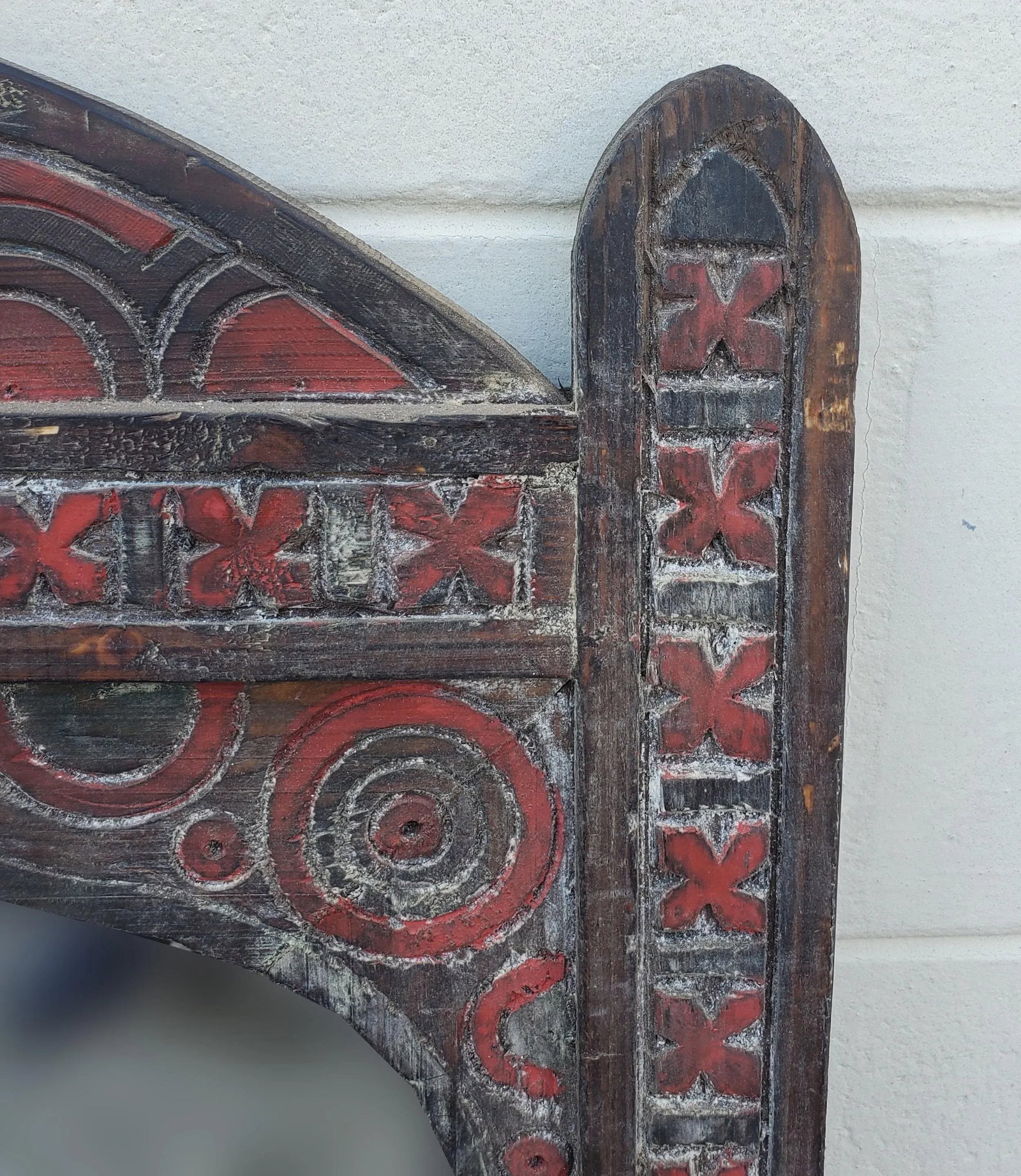 Medium Moroccan Arched Berber Style Distressed Mirror - 4