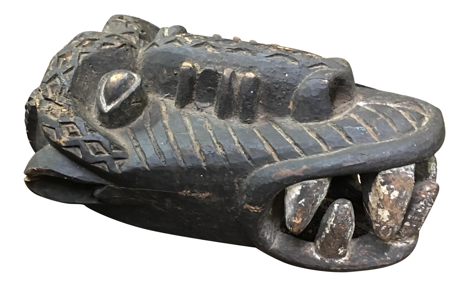 Large Vintage Bamileke West African Carved Mask: 40 + years old. West African Bamileke Cameroon large carved mask. Very substantial. Exquisitely Carved Condition: Alterations: Original Condition Unaltered Imperfections: Some Imperfections Condition