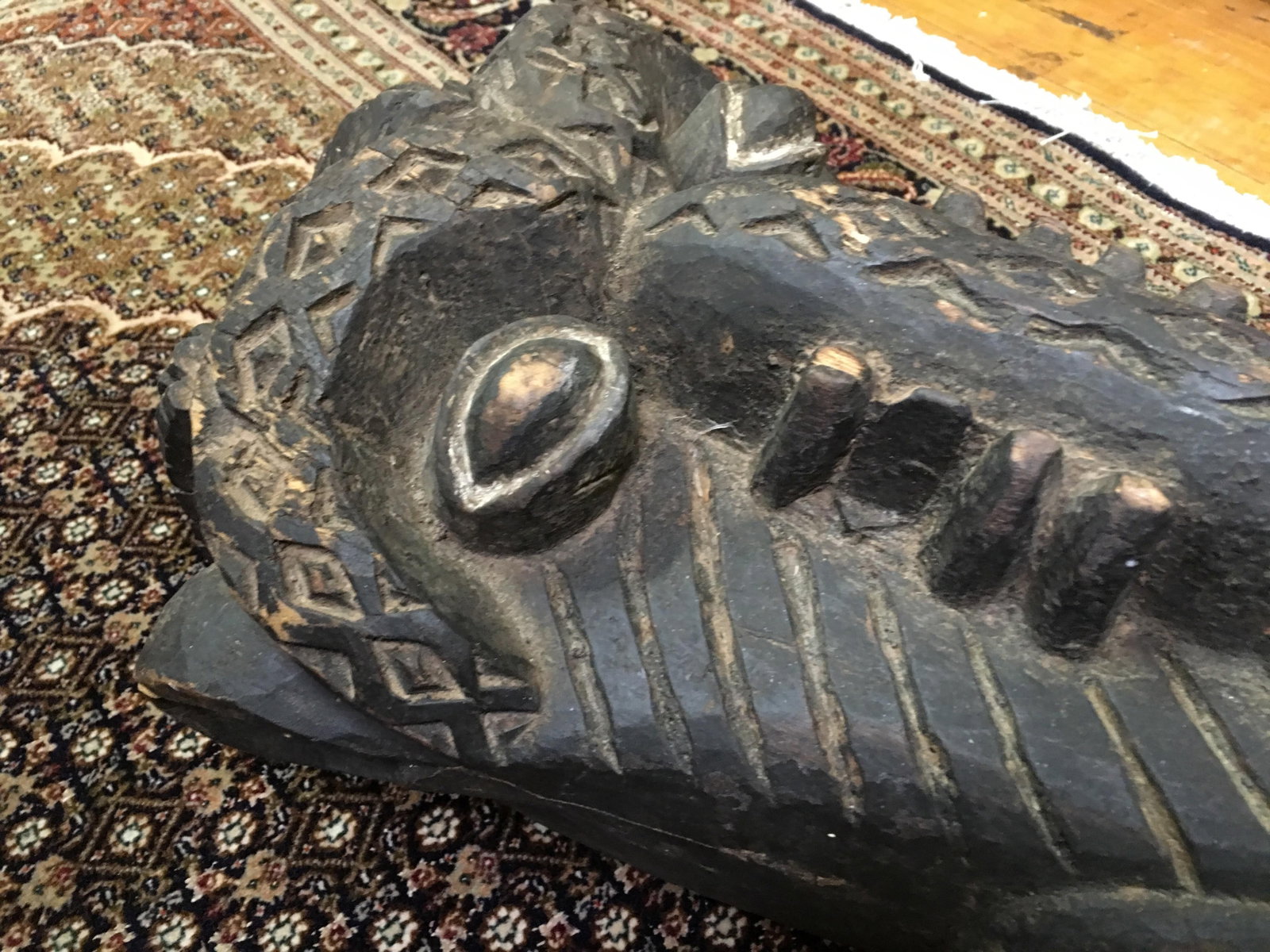 Large Vintage Bamileke West African Carved Mask - 4