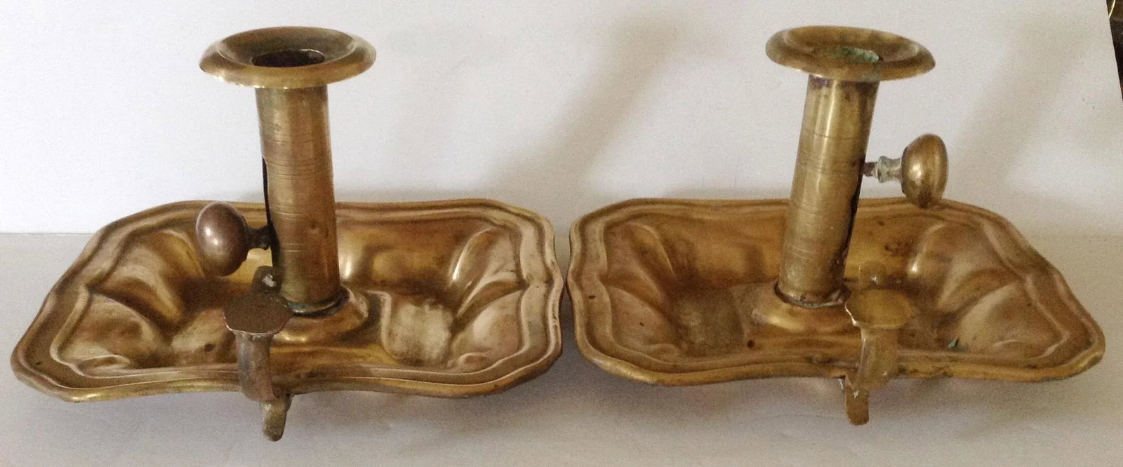 Brass Bedchamber Candlesticks - a Pair - 3