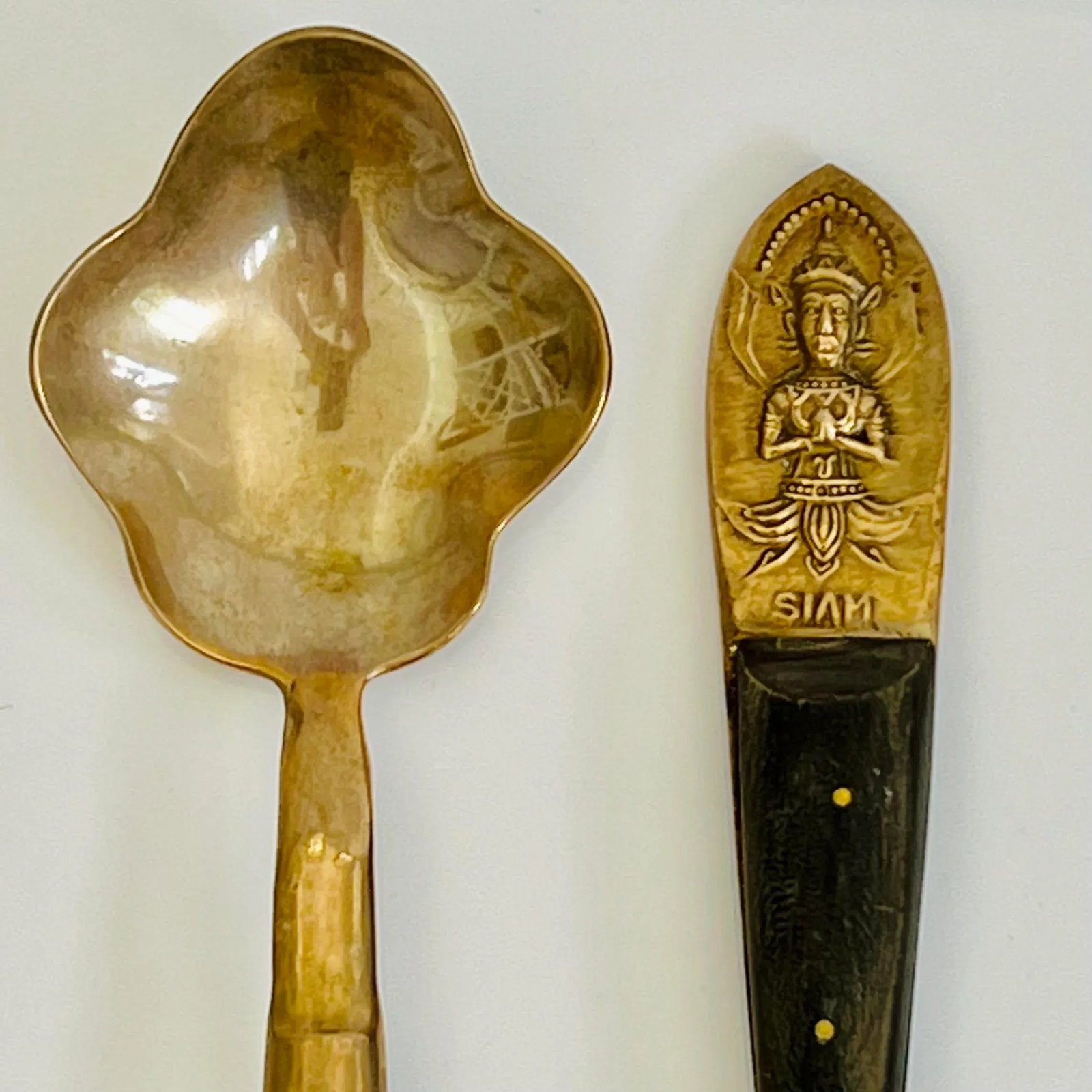 Vintage 1960's Siam Thailand Flatware Ice Cream / Dessert Spoons Service - Set of 12 Pieces - 5