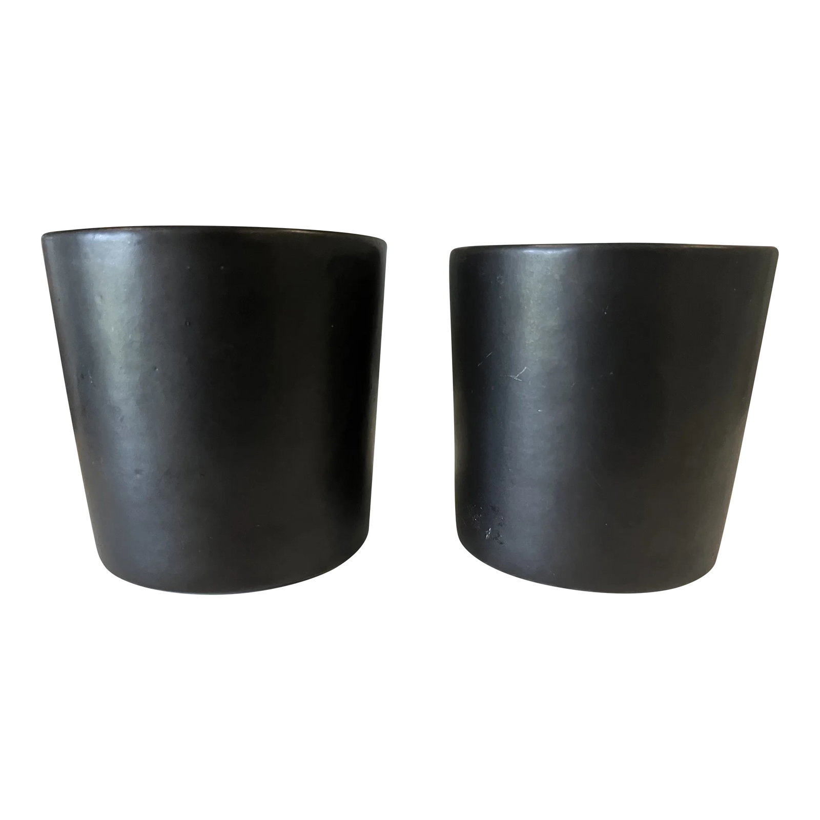 Vintage Mid Century Modern Ceramic Matte Black Architectural Studio Haeger California Pottery Plante: Vintage Pair Mid Century Modern Ceramic Matte Black Architectural Studio Haeger California Pottery /Planter USA Amazing Vintage Find Mid Century Modern Ceramic Pottery/ Planter Black Matte Finish