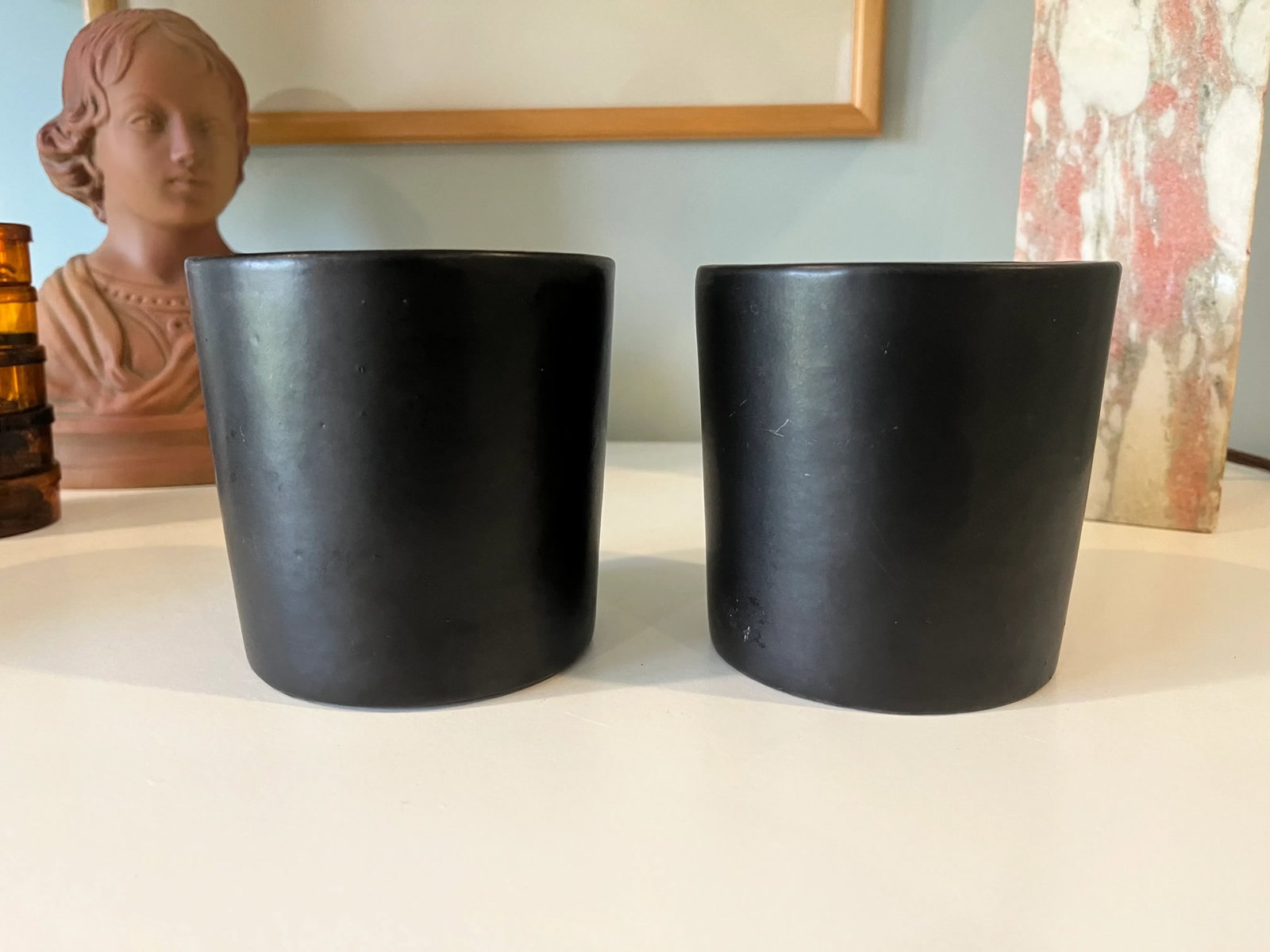 Vintage Mid Century Modern Ceramic Matte Black Architectural Studio Haeger California Pottery Plante - 3