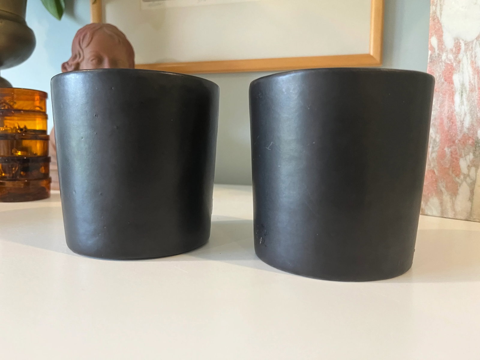 Vintage Mid Century Modern Ceramic Matte Black Architectural Studio Haeger California Pottery Plante - 5