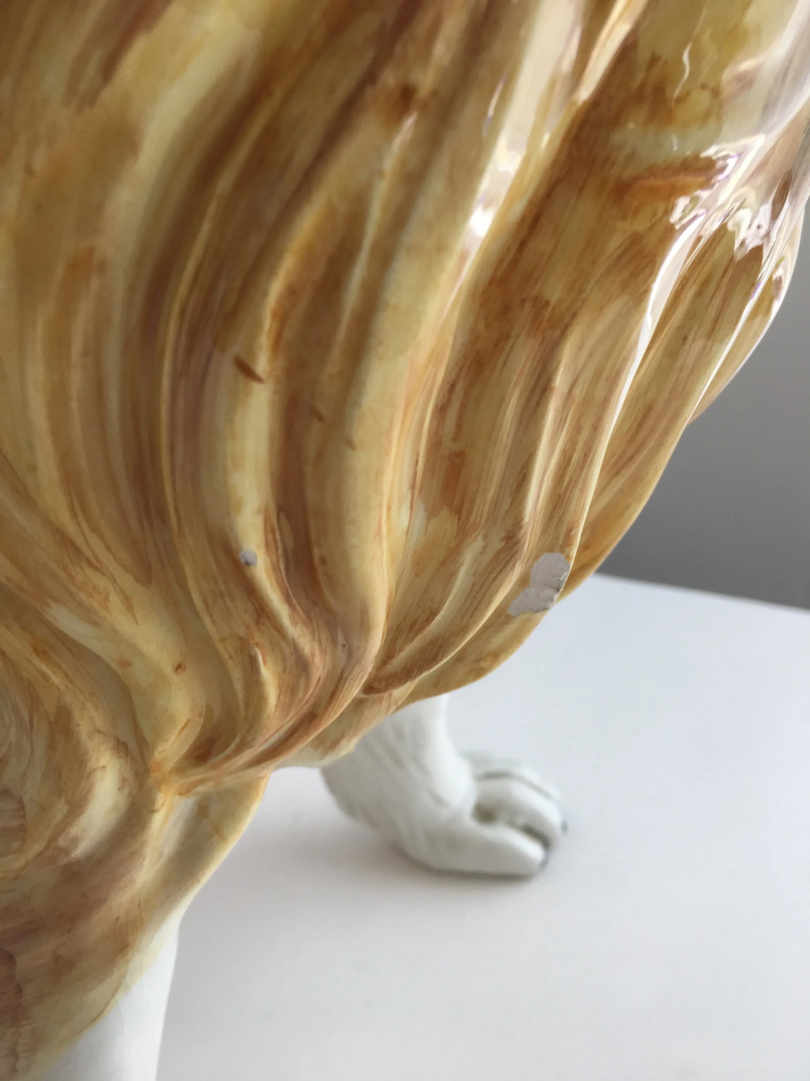 Italian Ceramic Collie Dog Lassie Statue Signed Italy Vintage Hollywood Regency - 7