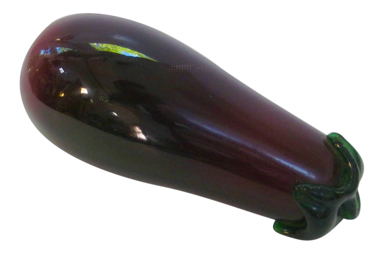 Italian Venetian Murano Large Hand Blown Glass Eggplant Figurine: Early large hand blown Murano/Venetian glass eggplant from a private collector of vintage art glass. Condition: Alterations: Original Condition Unaltered Imperfections: Some Imperfections Condition