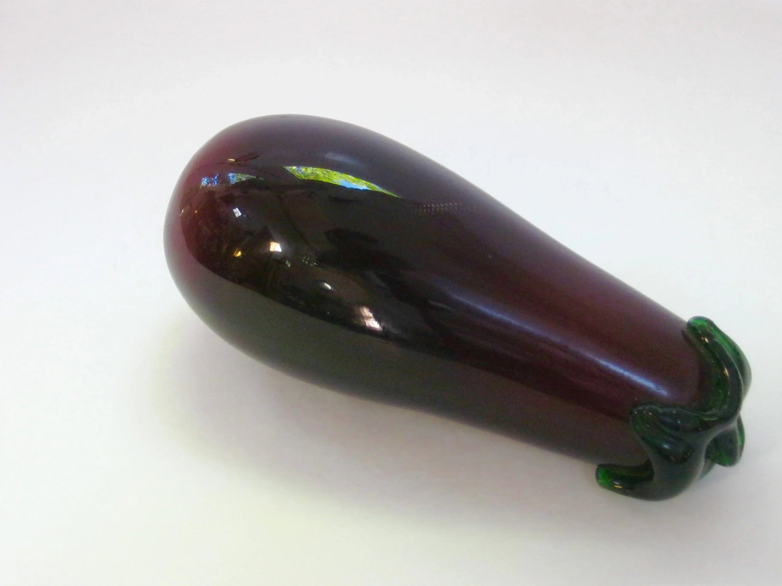 Italian Venetian Murano Large Hand Blown Glass Eggplant Figurine - 2
