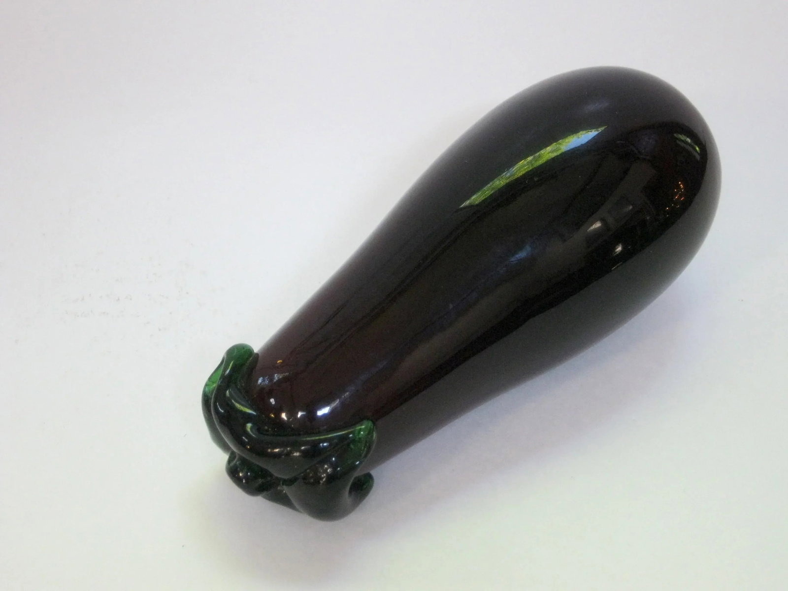 Italian Venetian Murano Large Hand Blown Glass Eggplant Figurine - 3