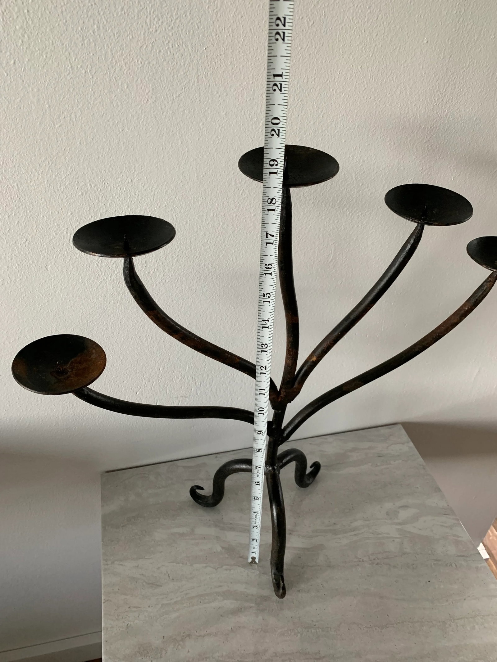 Mid 20th Century Rustic Mexican 5-Candle Candelabra - 10