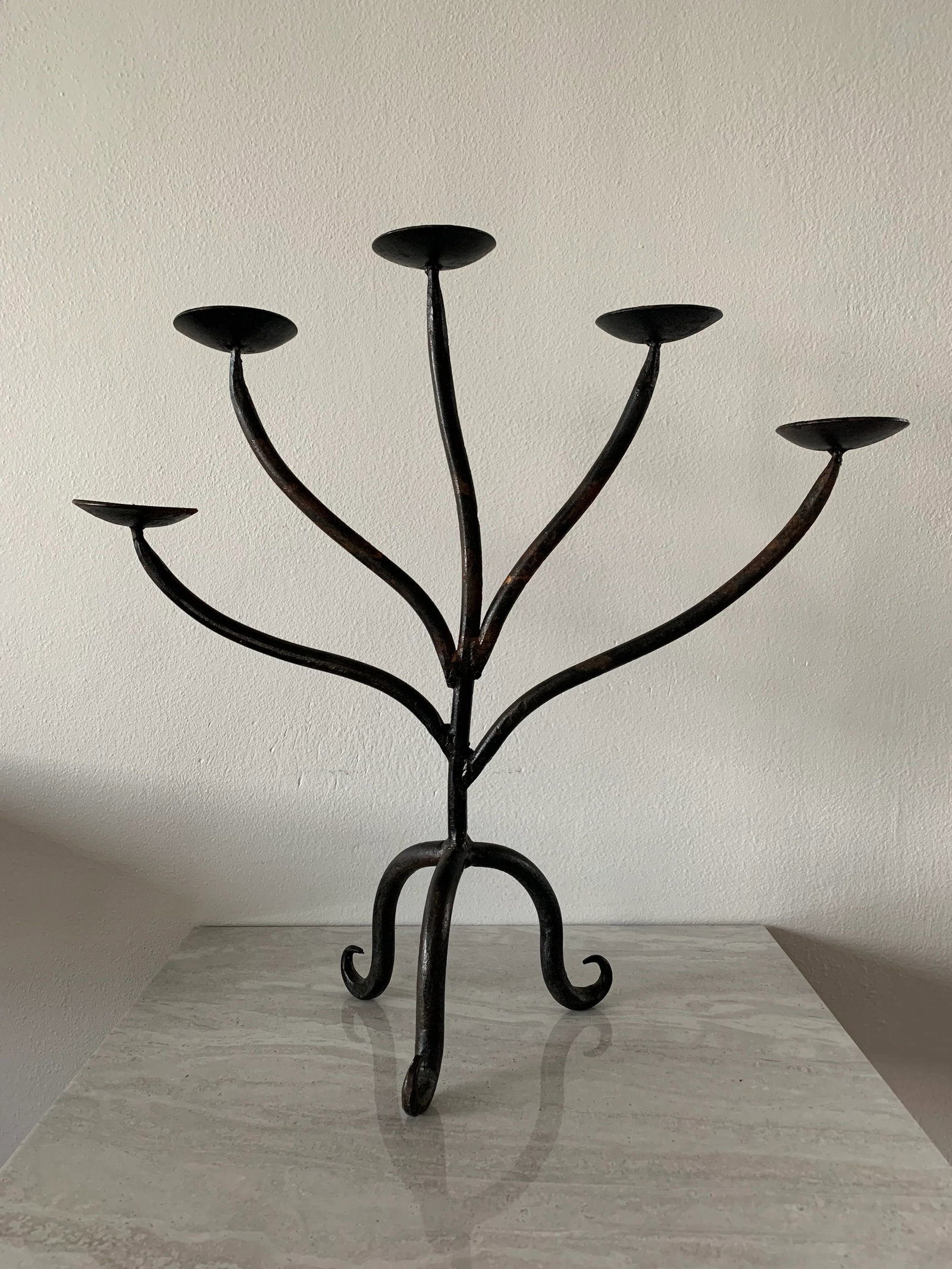Mid 20th Century Rustic Mexican 5-Candle Candelabra - 11
