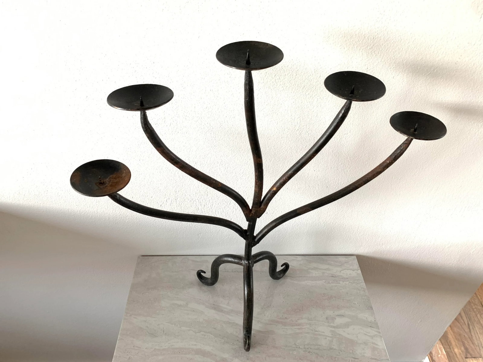 Mid 20th Century Rustic Mexican 5-Candle Candelabra - 5