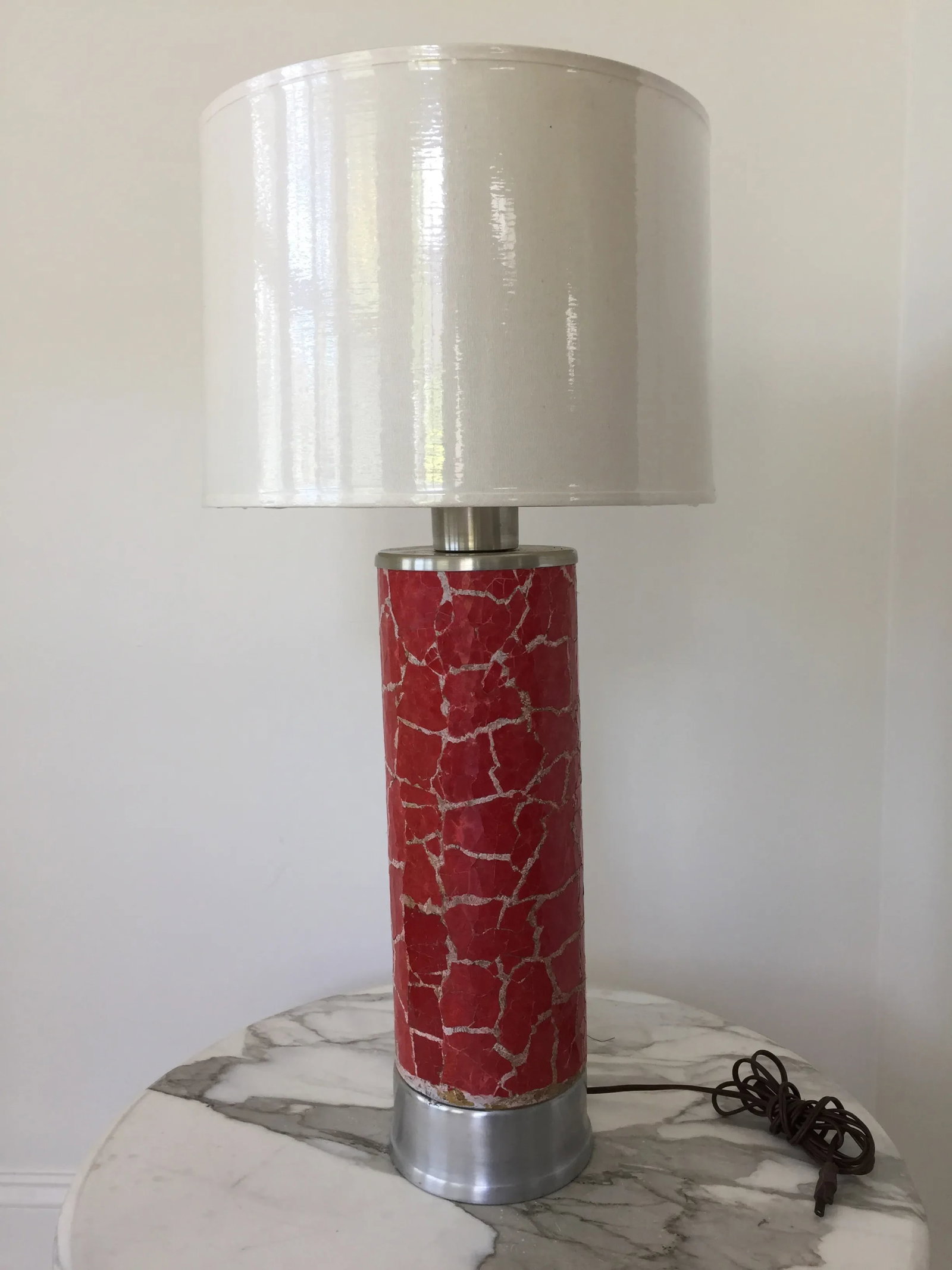 Modern Red Mosaic Tile Table Lamp - 2