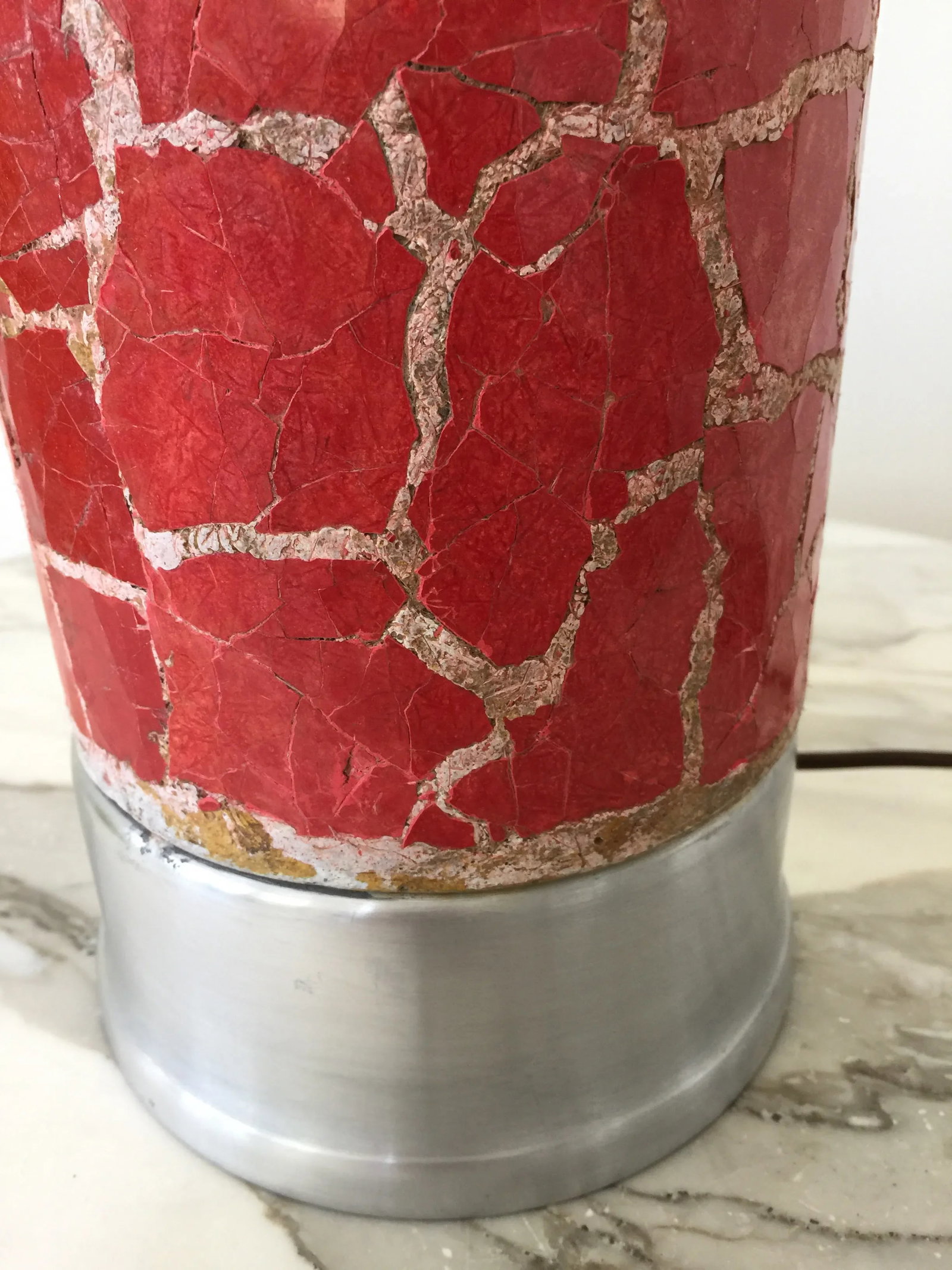 Modern Red Mosaic Tile Table Lamp - 3
