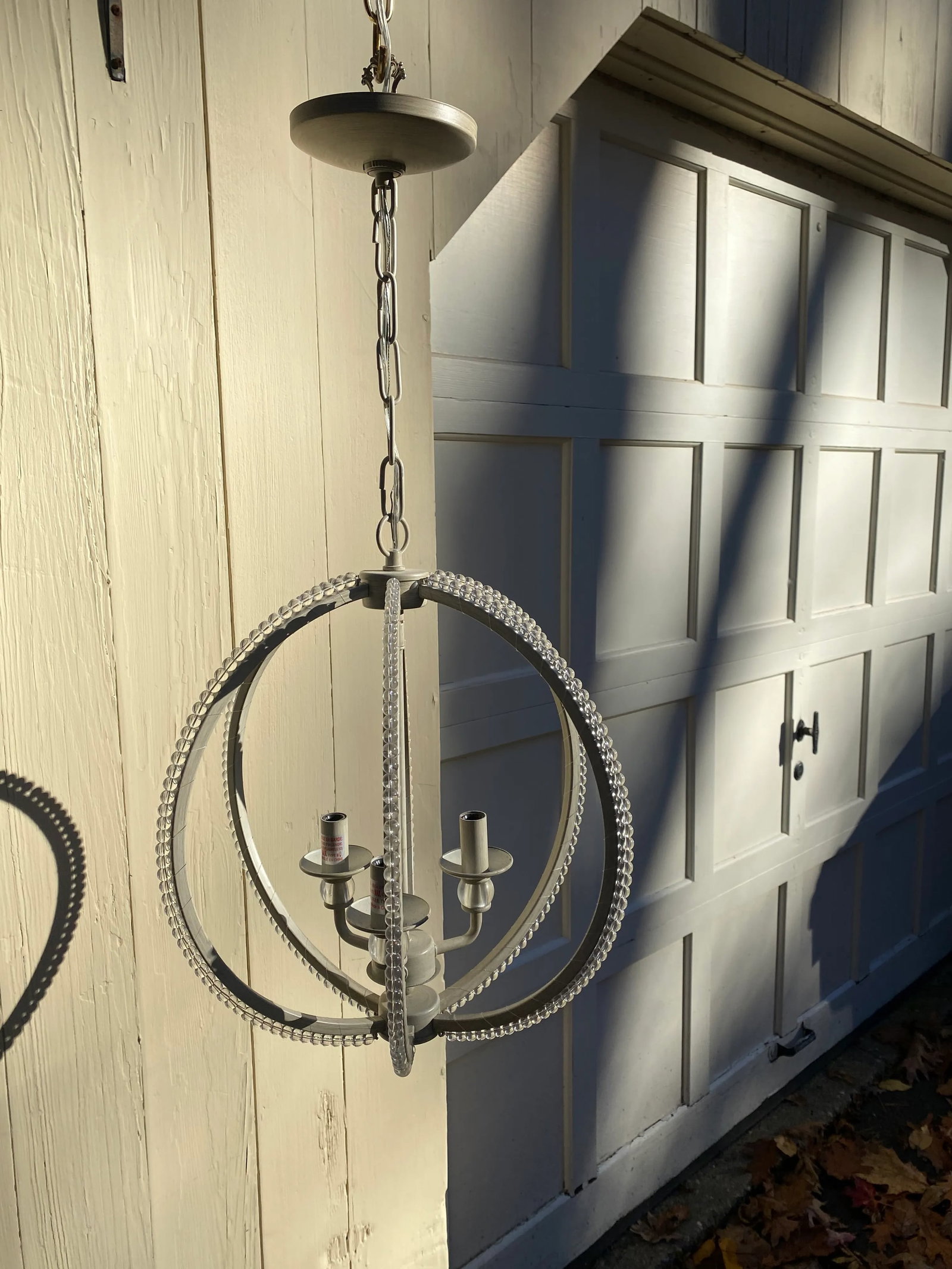 Vintage 1960s Beaded Midcentury Modern Round Hanging Fixture - 10