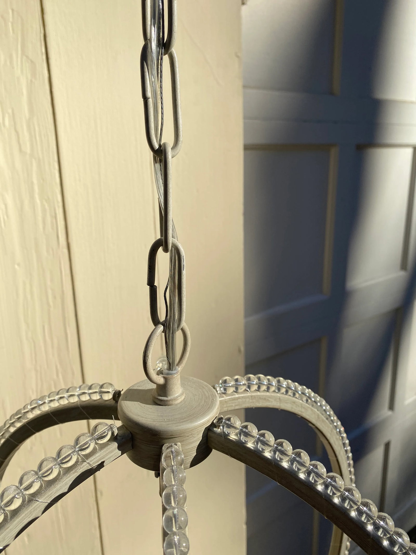 Vintage 1960s Beaded Midcentury Modern Round Hanging Fixture - 4