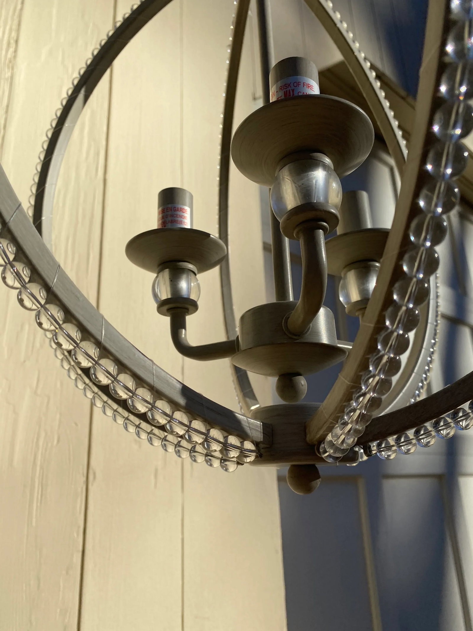 Vintage 1960s Beaded Midcentury Modern Round Hanging Fixture - 7