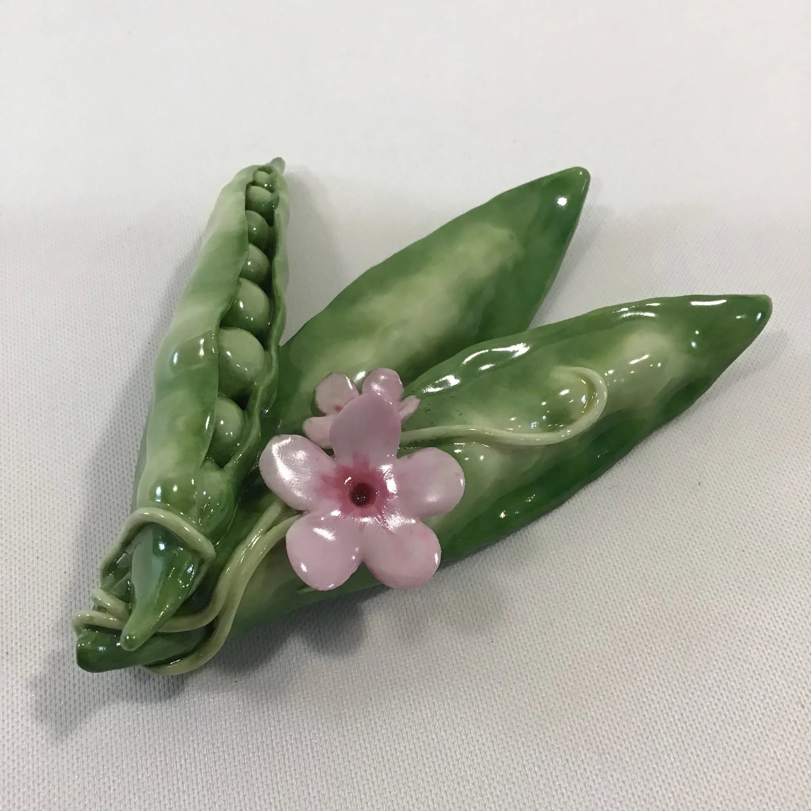 2000's Katherine Houston Hand Sculpted Porcelain Peas - 2