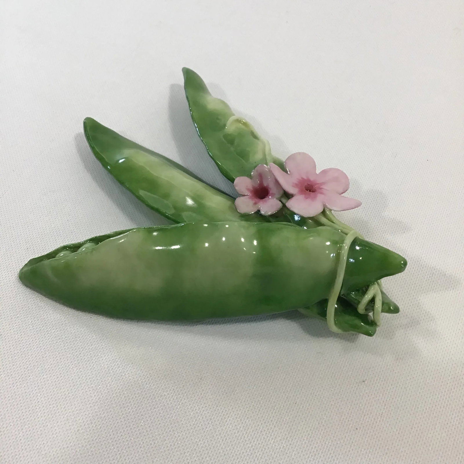 2000's Katherine Houston Hand Sculpted Porcelain Peas - 4