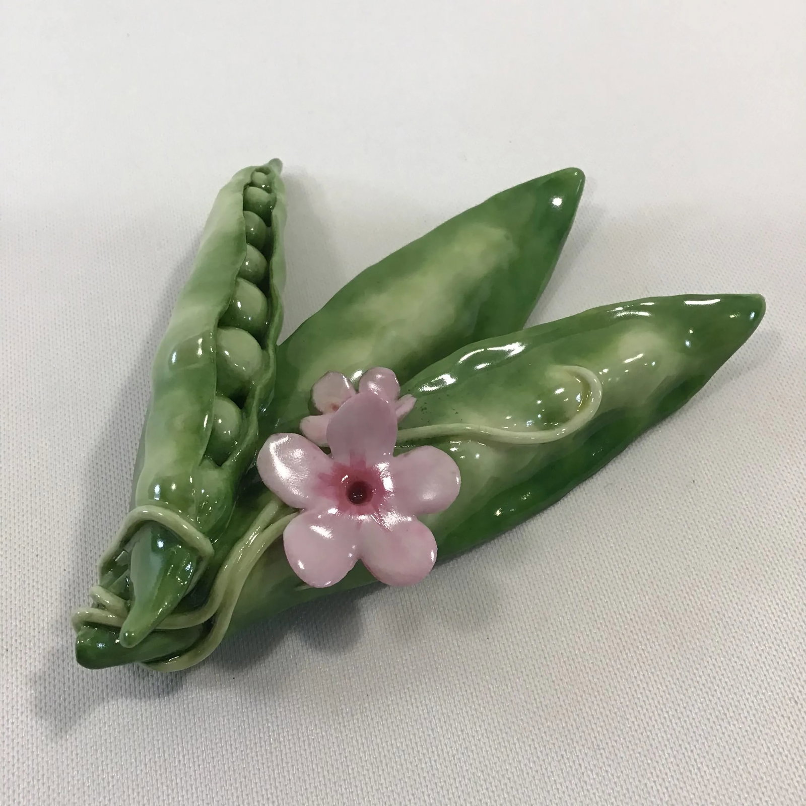 2000's Katherine Houston Hand Sculpted Porcelain Peas - 7