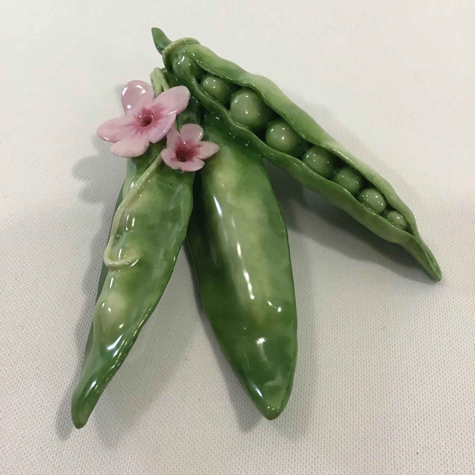 2000's Katherine Houston Hand Sculpted Porcelain Peas - 8