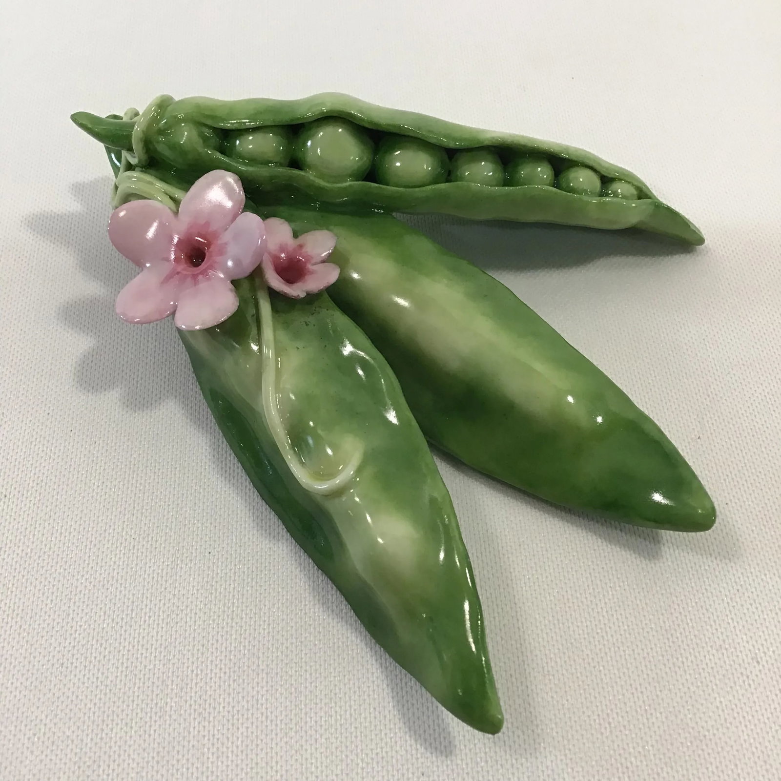 2000's Katherine Houston Hand Sculpted Porcelain Peas - 9