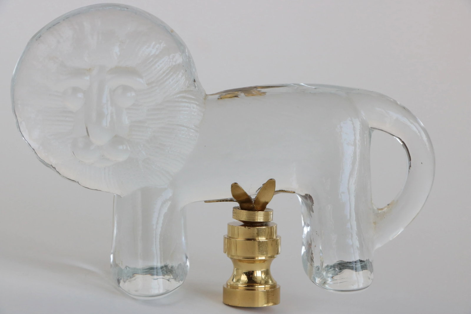 Kosta Boda Bertil Vallien Glass Lion Lamp Finial - 5