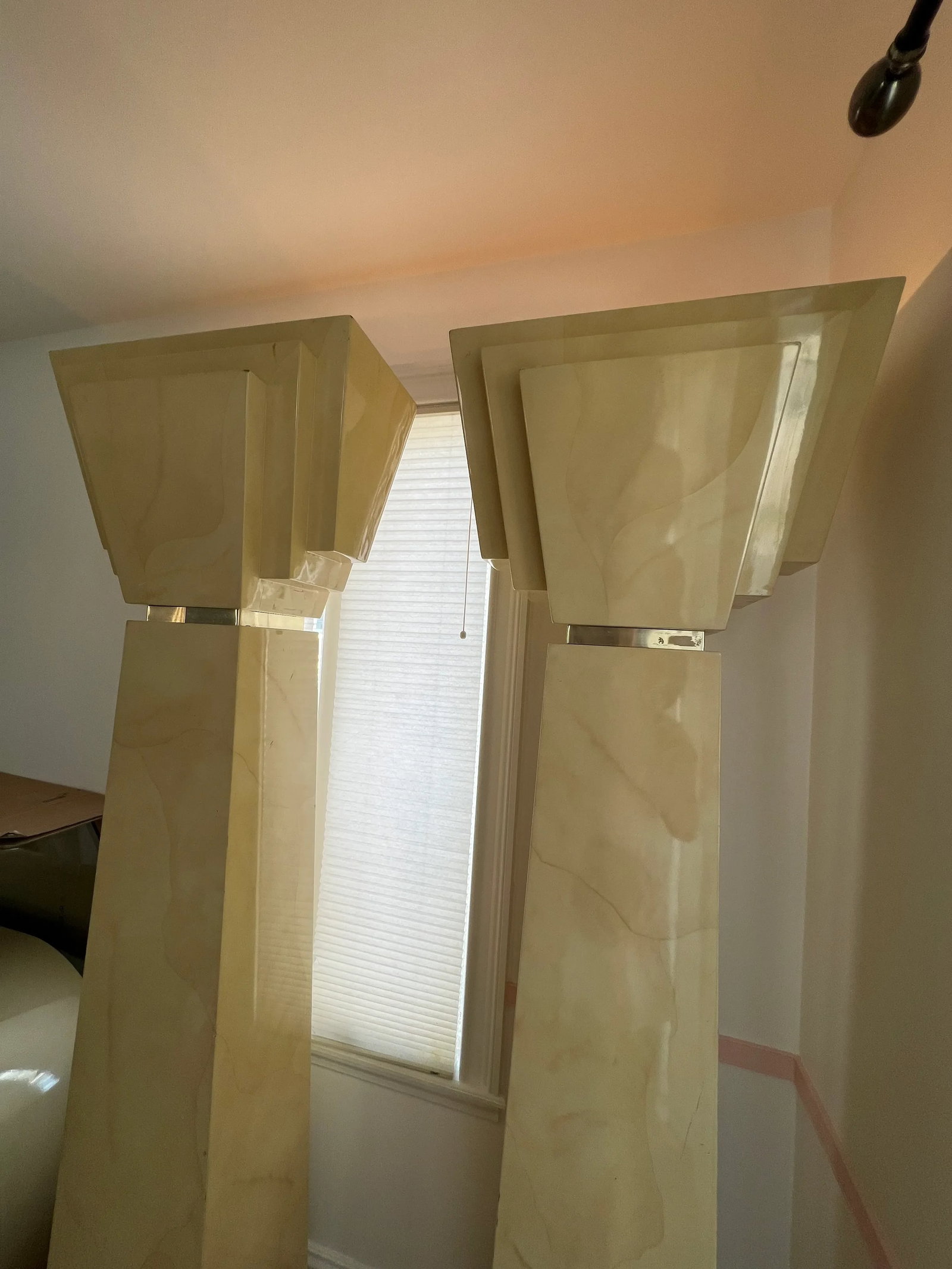 1980s Art Deco Wall Column Floor Lamps Attributed to Karl Springer - a Pair - 3