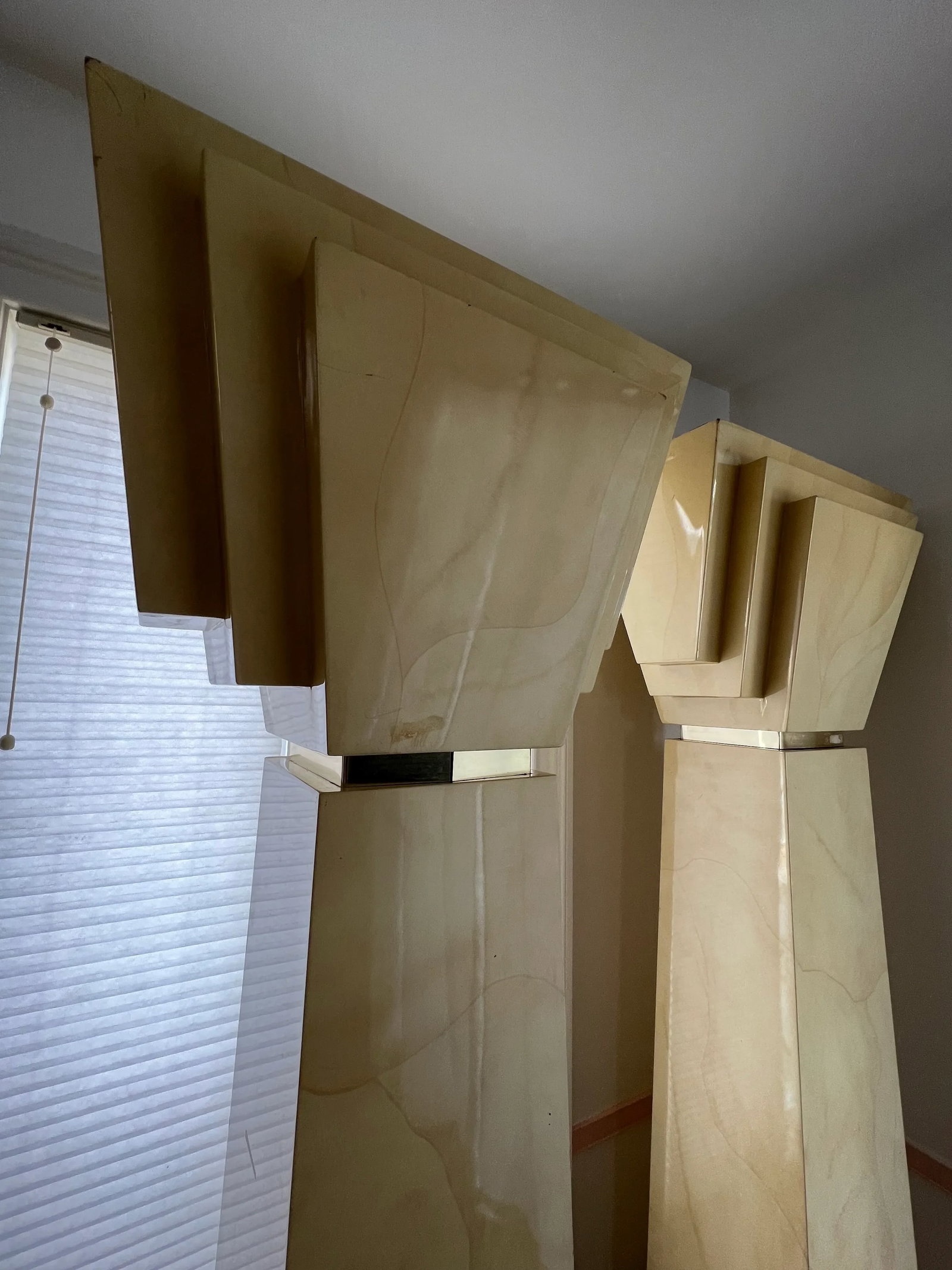 1980s Art Deco Wall Column Floor Lamps Attributed to Karl Springer - a Pair - 5