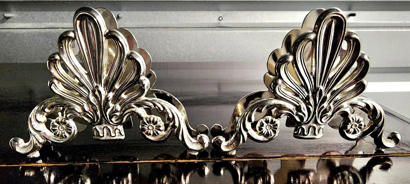 Vintage Leonard Italian Fine Silver Plate Napkin Holders - Set of 3 - 2