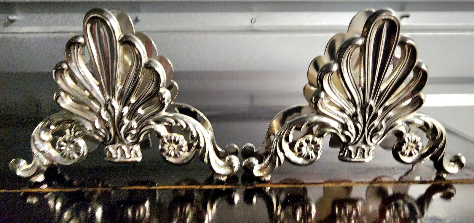 Vintage Leonard Italian Fine Silver Plate Napkin Holders - Set of 3 - 6
