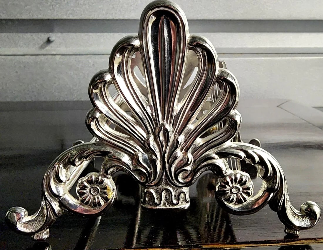 Vintage Leonard Italian Fine Silver Plate Napkin Holders - Set of 3 - 9