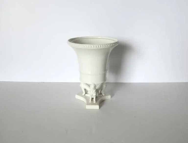 Italian Urn Vase Planter With Dogs Egyptian Revival Style - 4