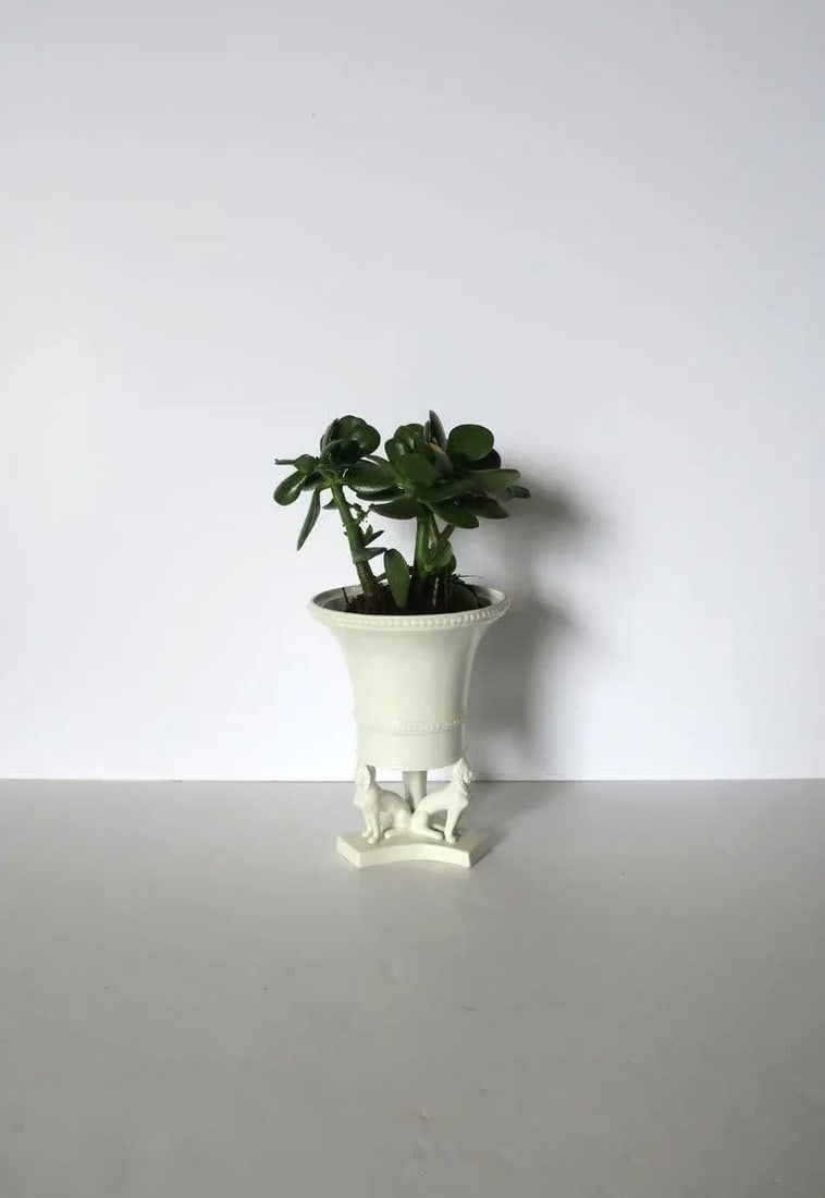 Italian Urn Vase Planter With Dogs Egyptian Revival Style - 5