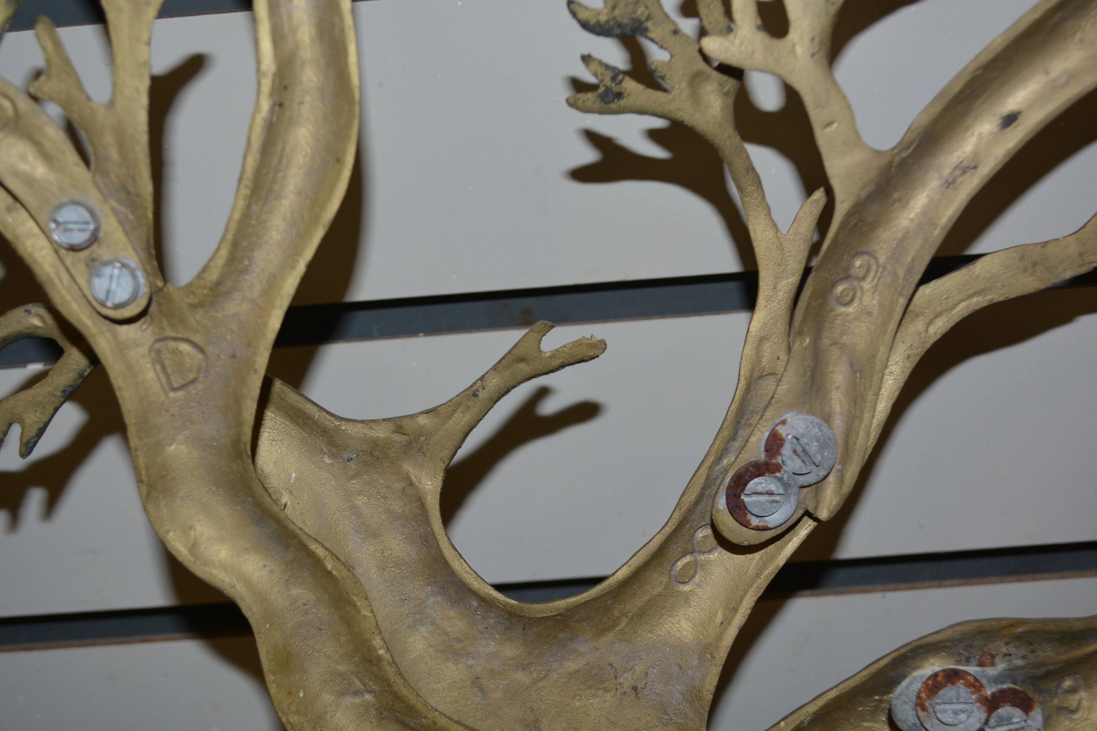 1960s Bijan Jere Style Brass Bonsai Sun Tree of Life Wall Hanging Sculpture With Horse & Moon - Sign - 11