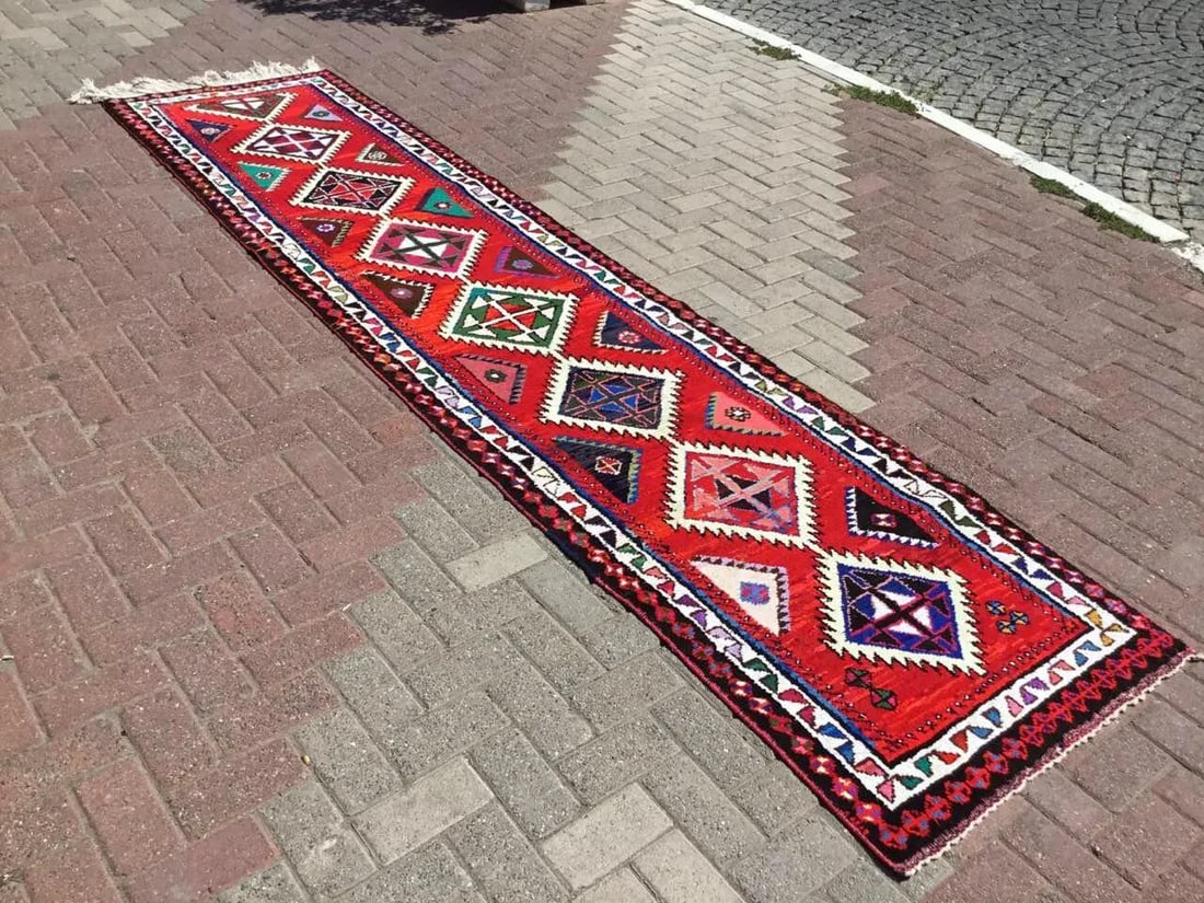 Red Anatolin Runner Rug - 146" X 35" - 2